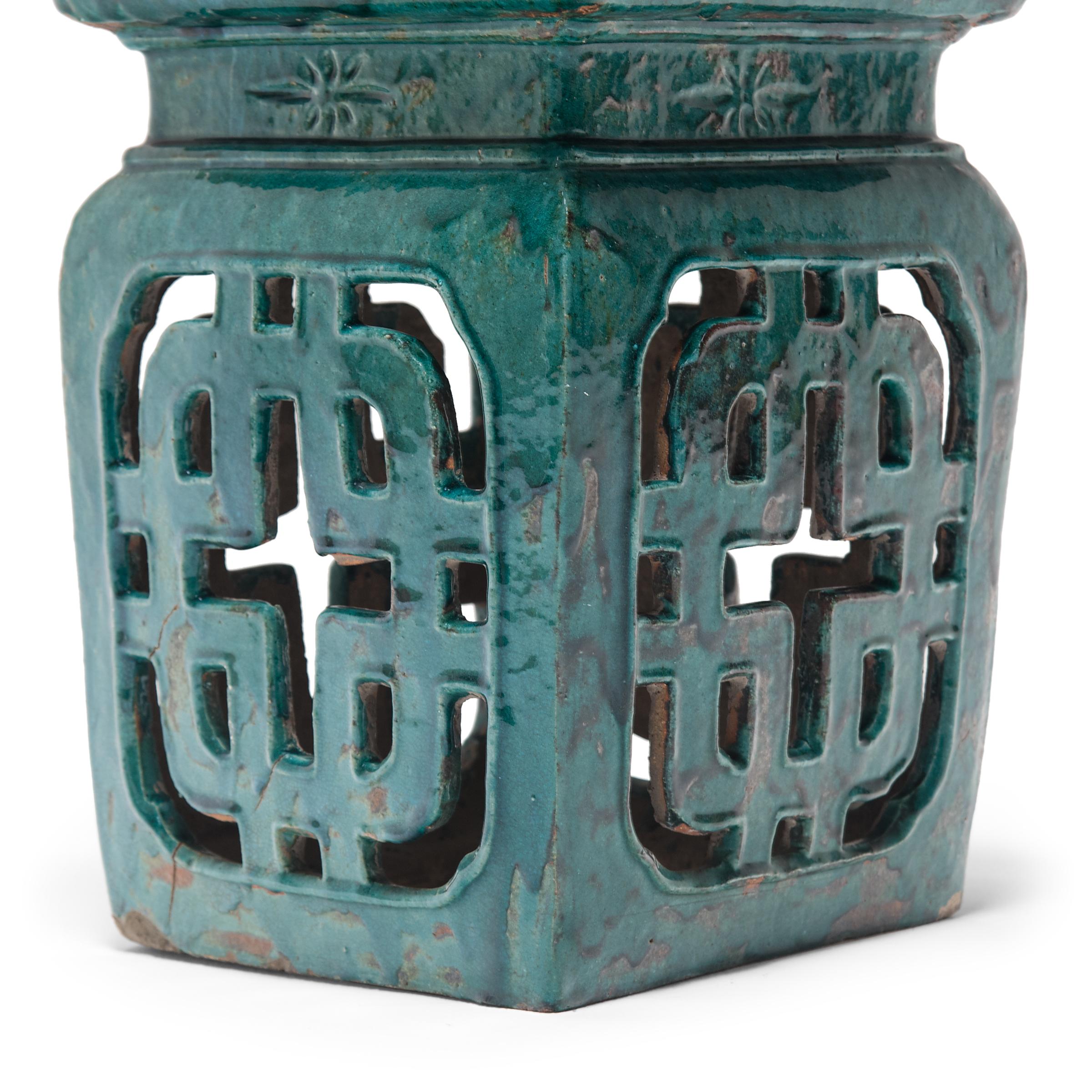 Pair of Chinese Green Glazed Garden Seats, c. 1900 2