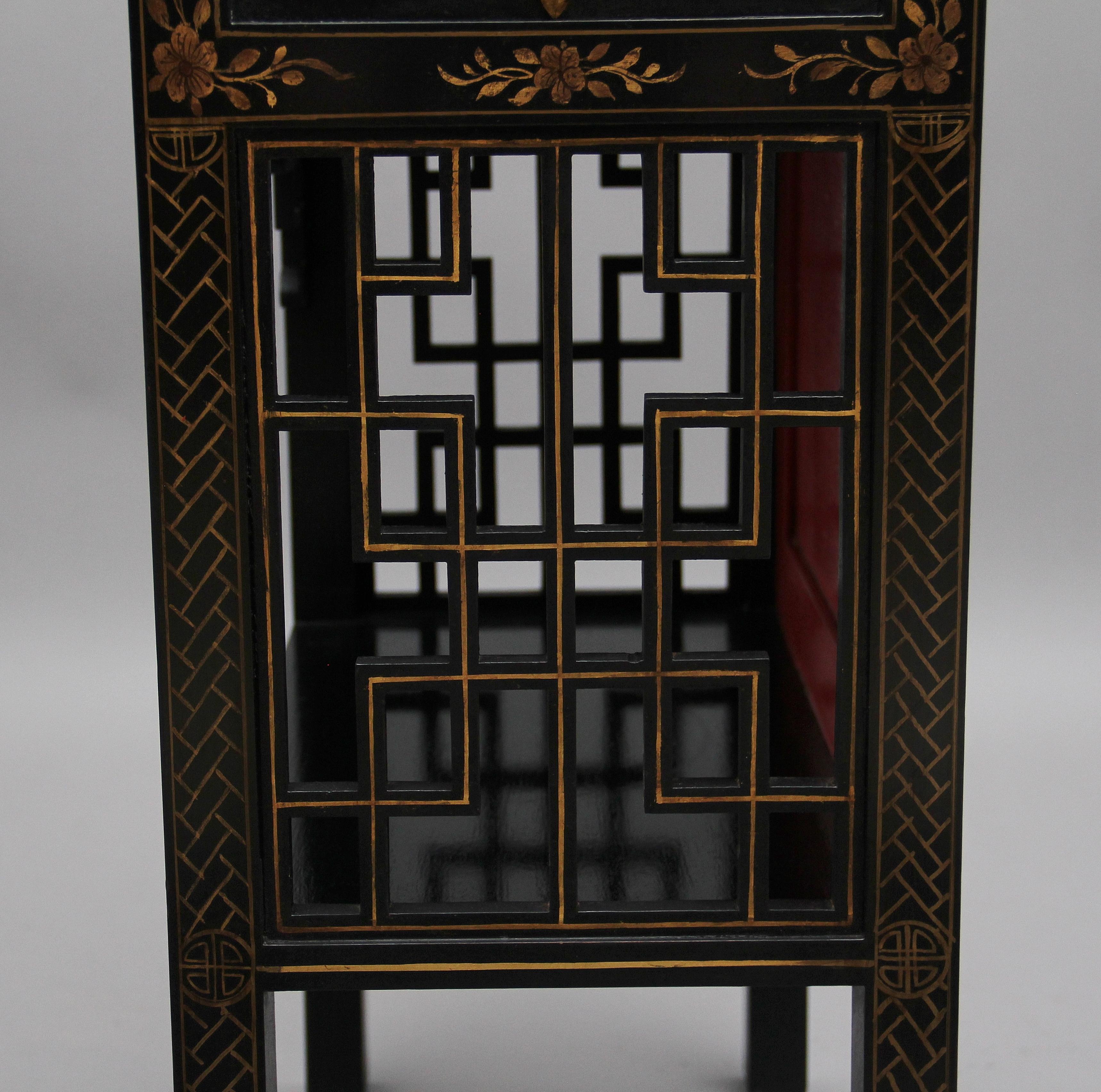 Pair of Early 20th Century Chinoiserie Open Cabinets 9