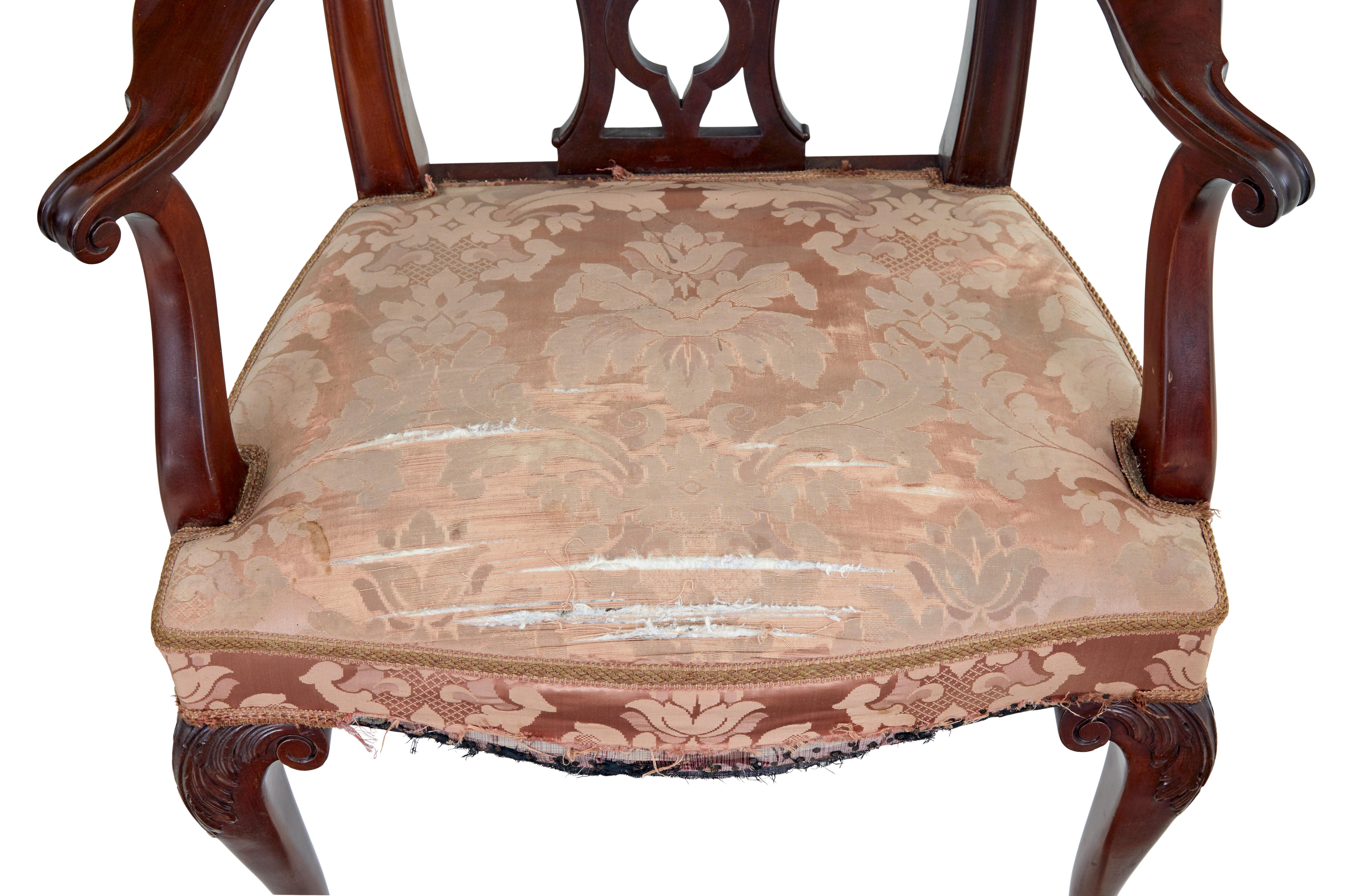Swedish Pair of early 20th century Chippendale revival armchairs For Sale