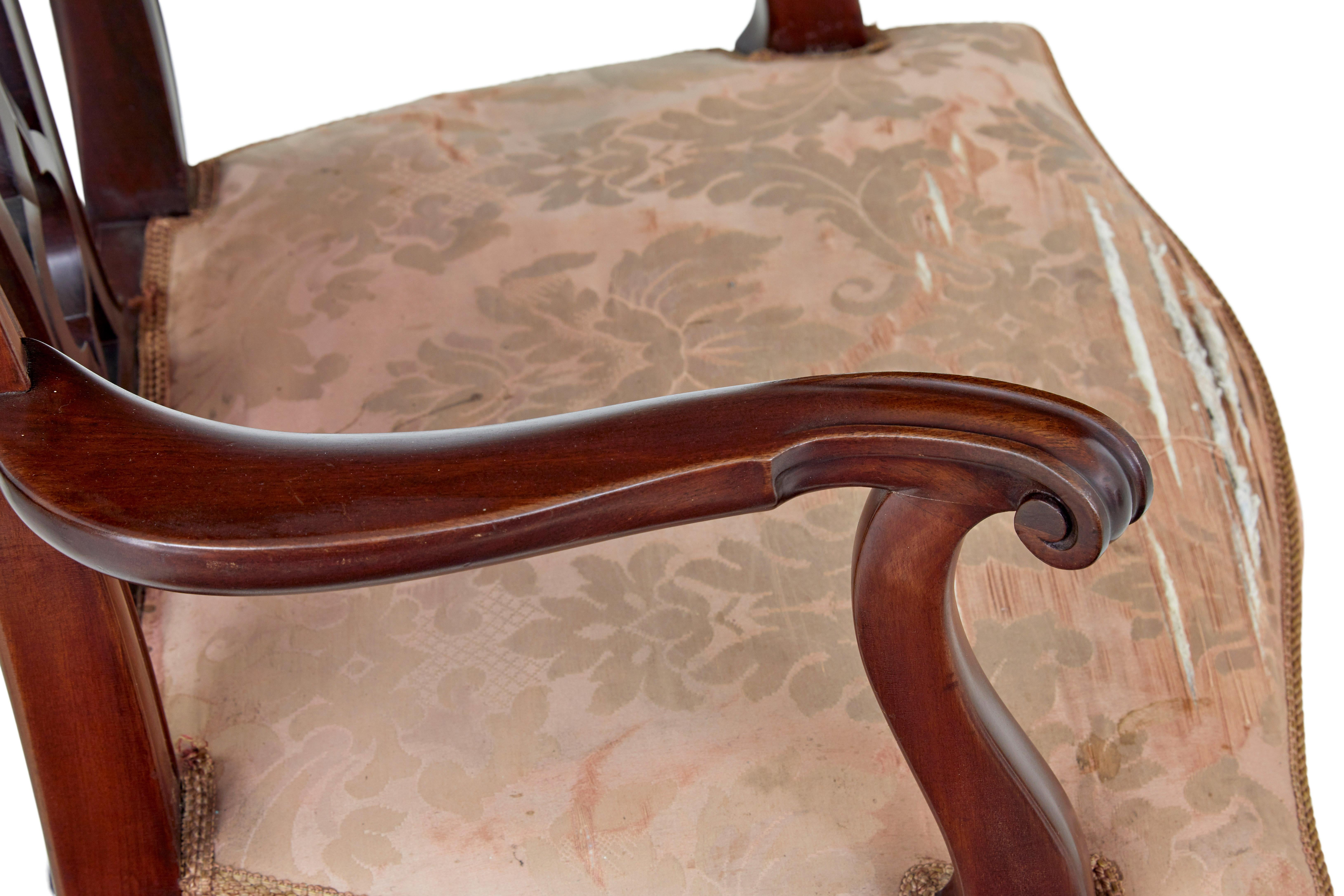 Paire de fauteuils Chippendale du début du 20e siècle Bon état - En vente à Debenham, Suffolk