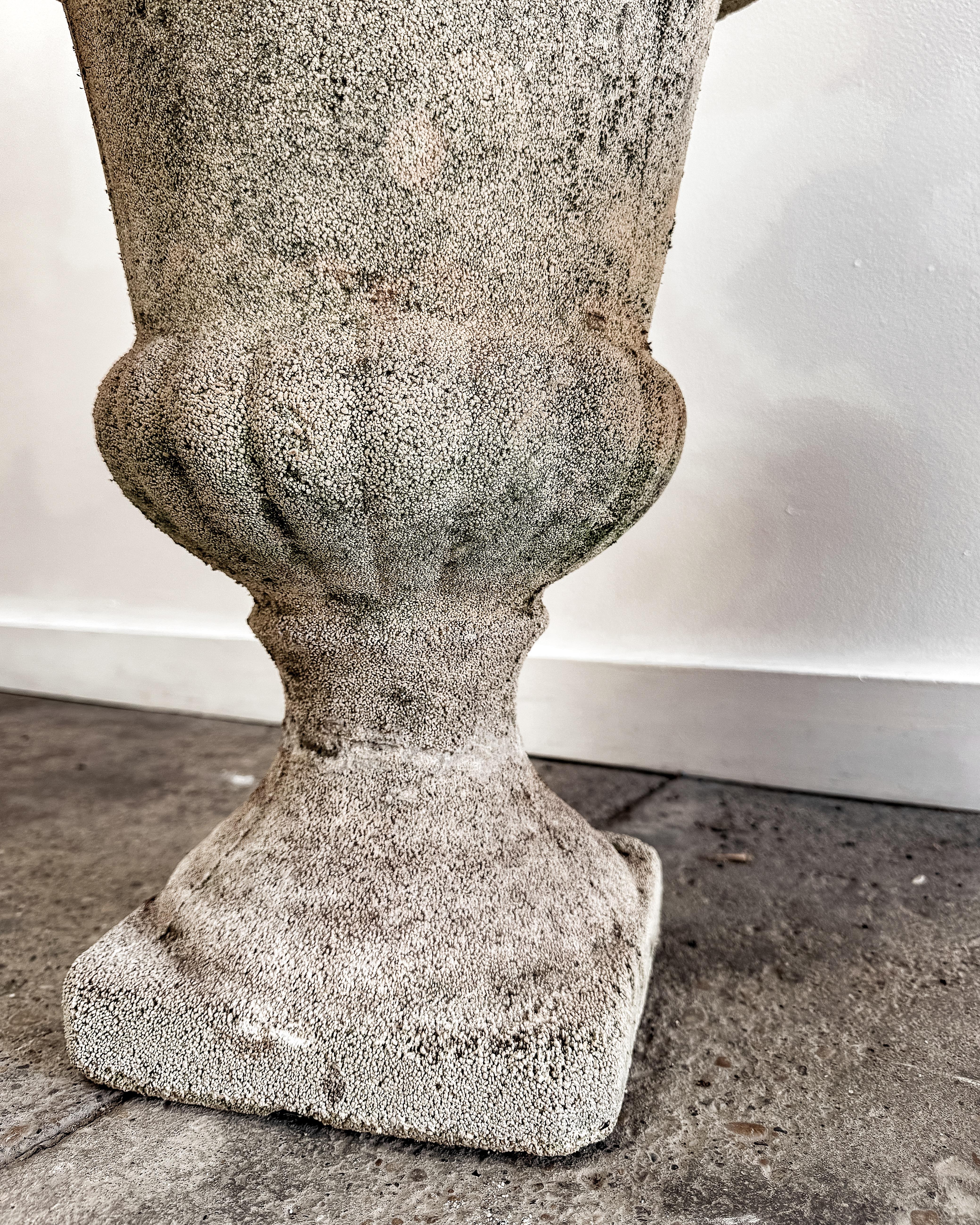 Pair of Early 20th Century Classic French Cement Urn Planters For Sale 15
