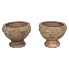 Pair of Early 20th Century Compton Pottery Celtic Bowls on Stands