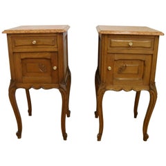 Antique Pair of Early 20th Century Continental Oak Bedside Cabinets