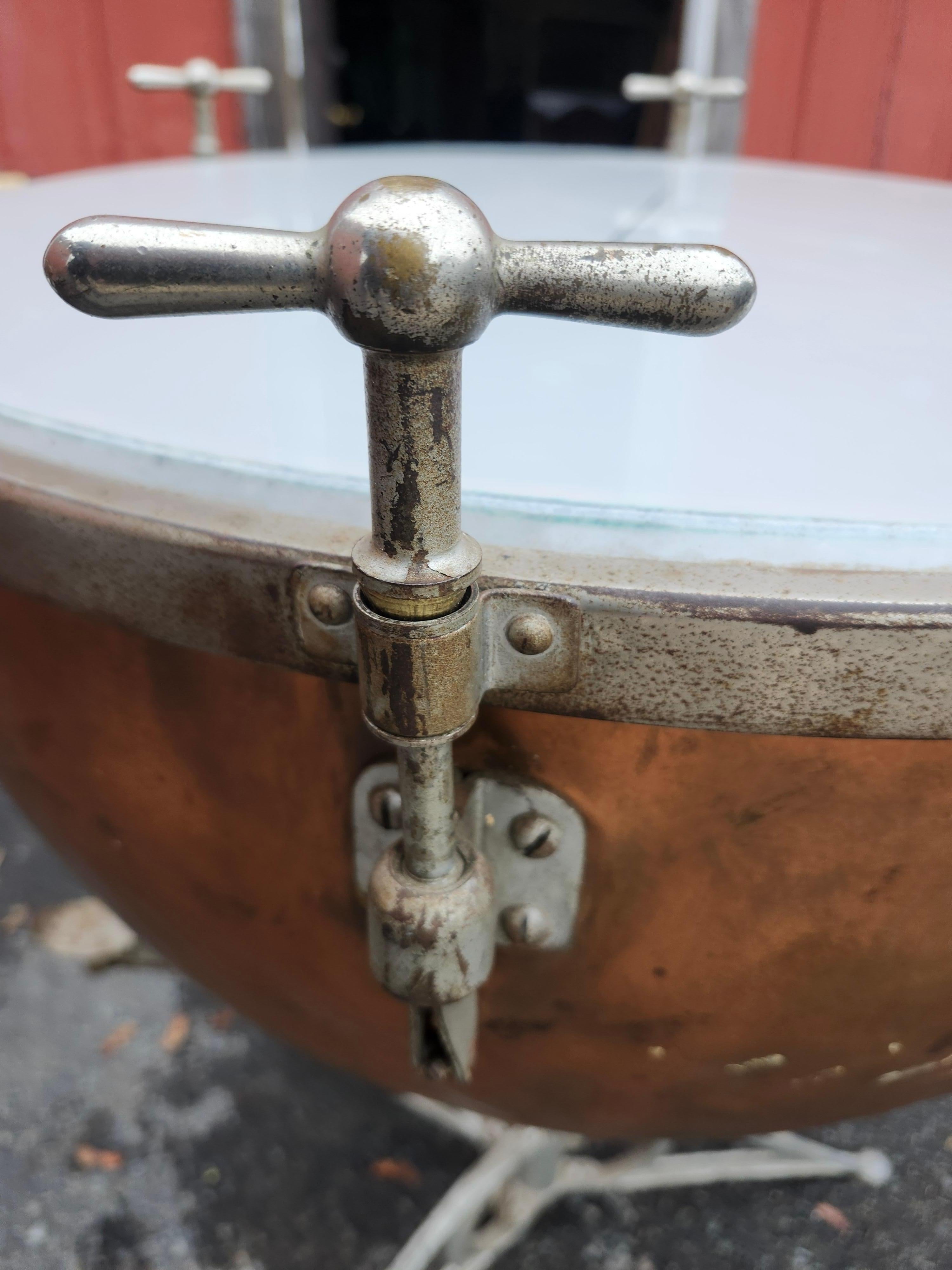 Pair of Early 20th Century Copper Kettle Timpanis Tables by Leedy Manufacturing For Sale 10