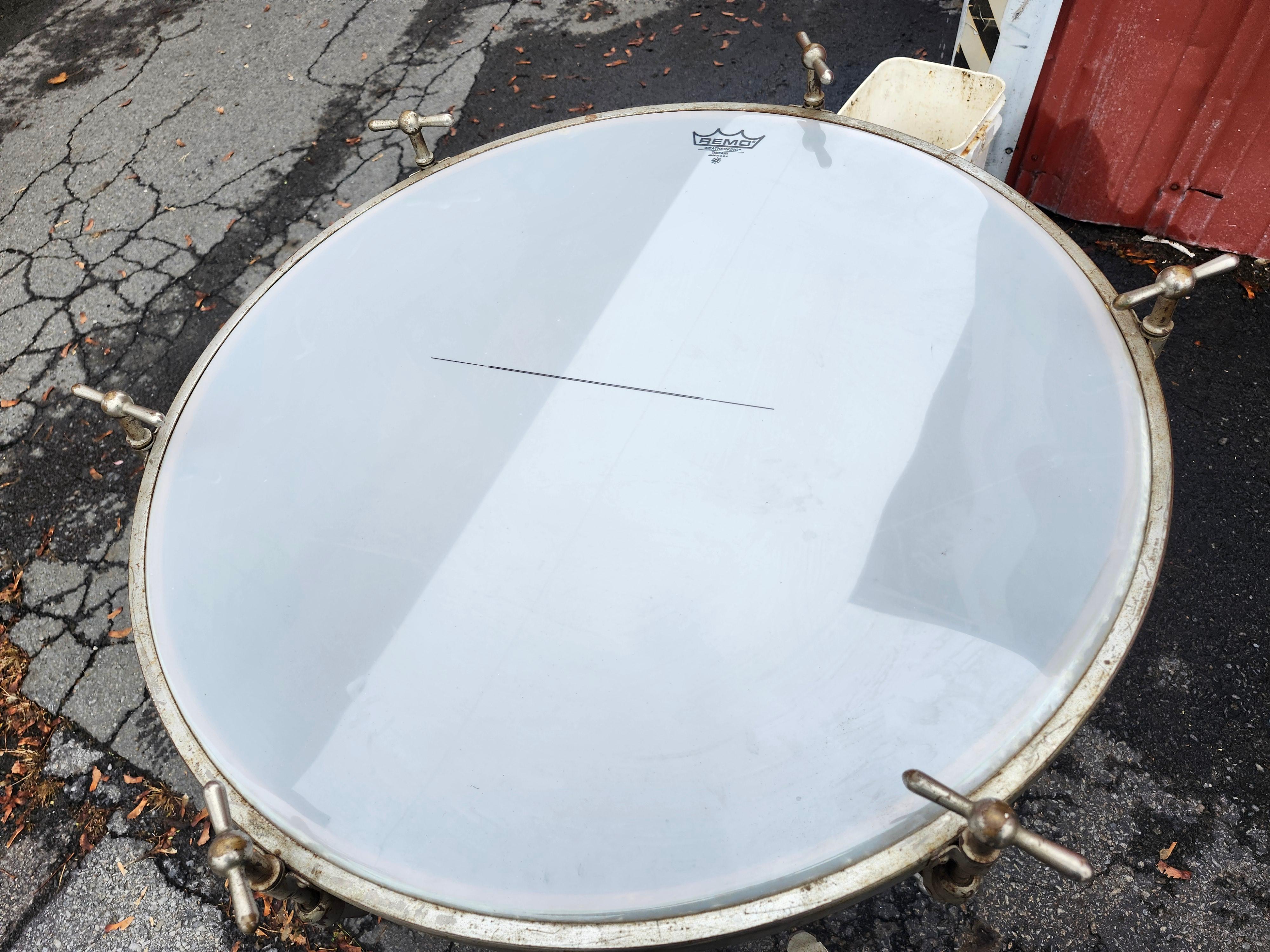 Pair of Early 20th Century Copper Kettle Timpanis Tables by Leedy Manufacturing For Sale 1