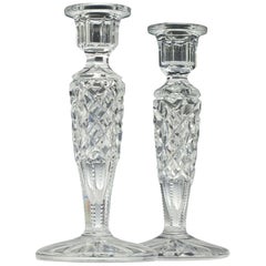 Pair of Early 20th Century Crystal Glass Candlesticks, circa 1900