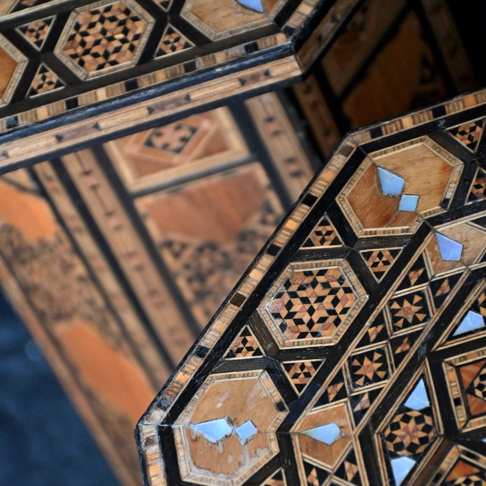 Syrian Pair of Early 20th Century Damascus Side Tables 