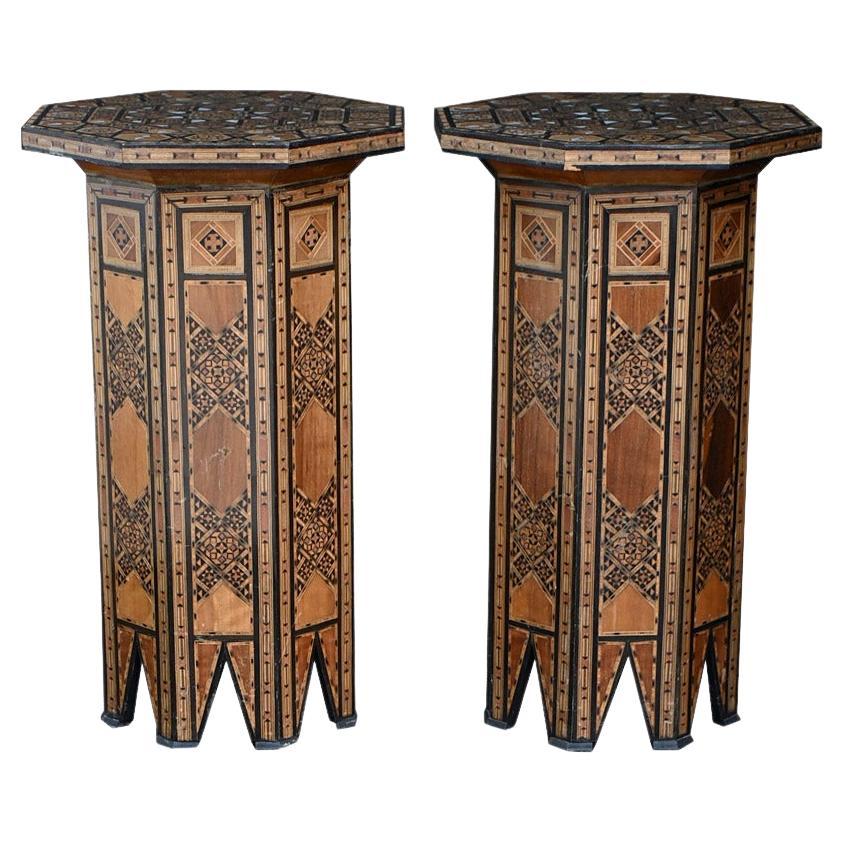Pair of Early 20th Century Damascus Side Tables 