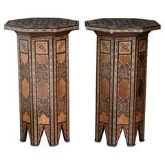 Vintage Pair of Early 20th Century Damascus Side Tables 