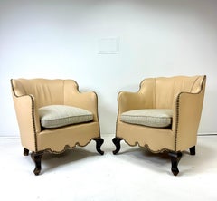 Pair of Early 20th Century Danish Leather Chairs