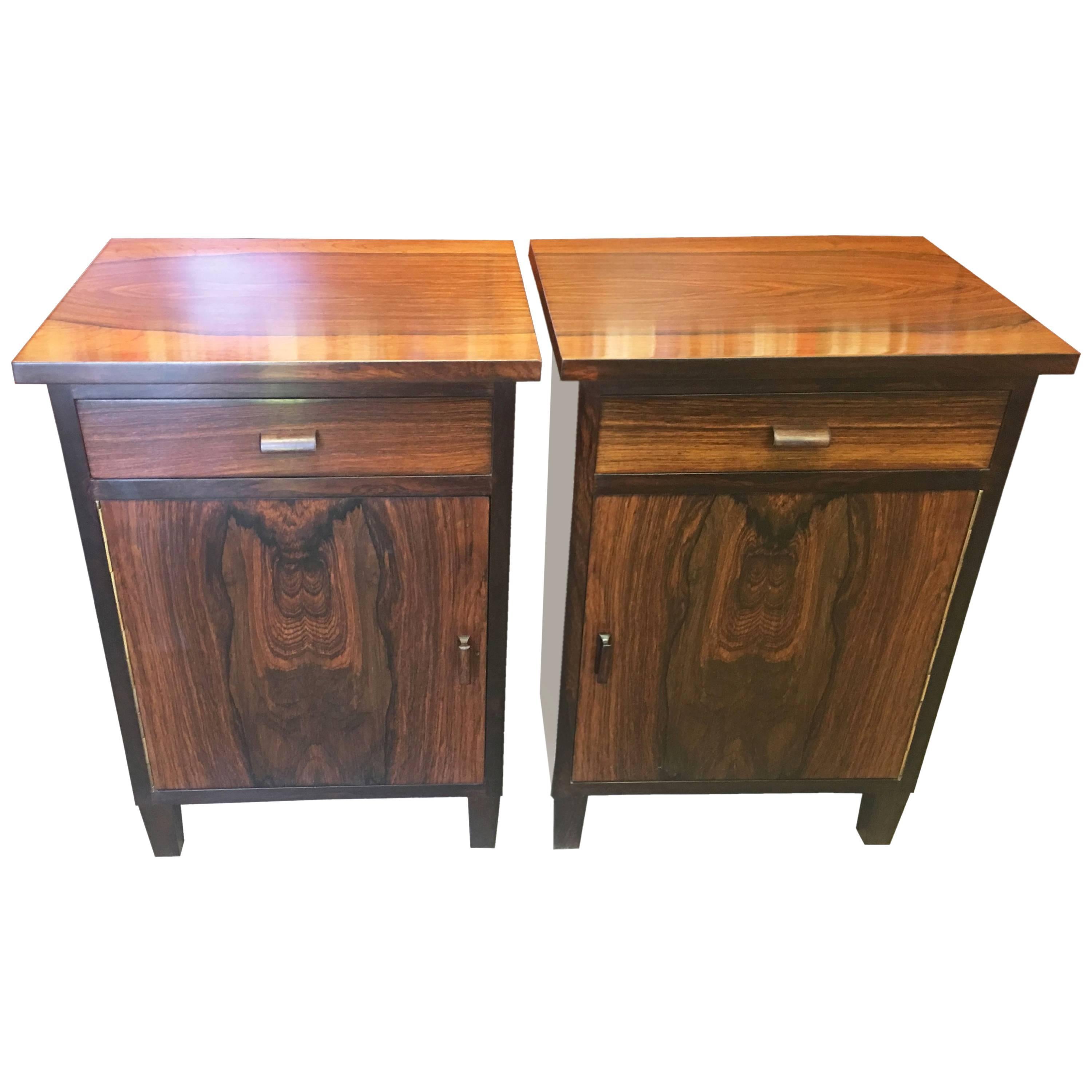 Pair of Early 20th Century Danish Rosewood Bedside Cabinets