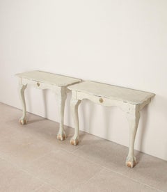Pair of Early 20th Century Dutch Serpentine Form Console Tables