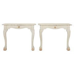 Pair of Early 20th Century Dutch Serpentine Form Console Tables