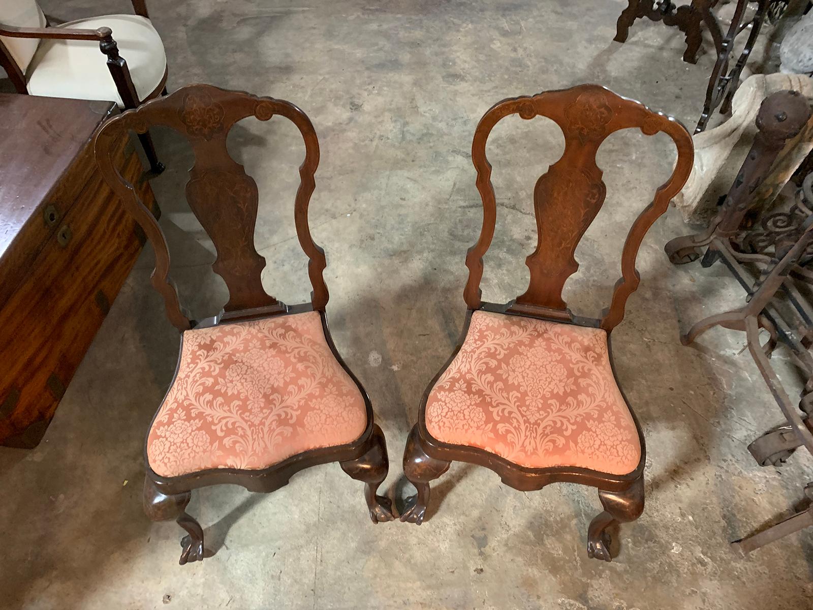 Pair of Early 20th Century Dutch Side Chairs For Sale 12