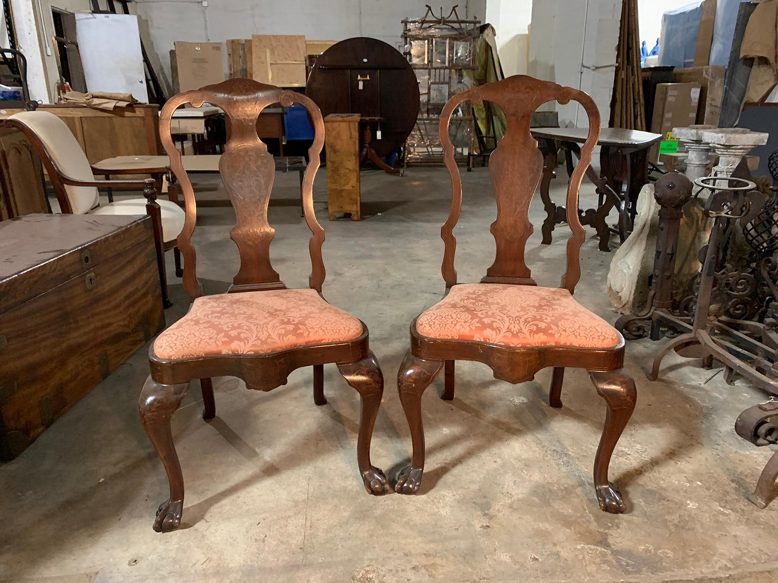 Pair of early 20th century Dutch side chairs.