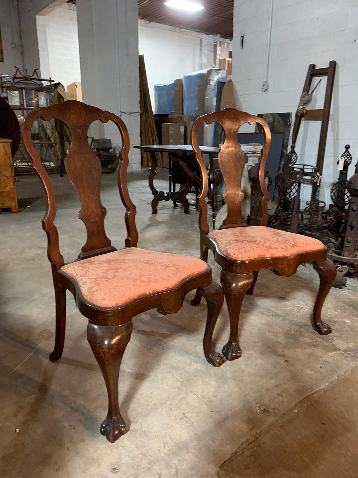 Pair of Early 20th Century Dutch Side Chairs In Good Condition For Sale In Atlanta, GA