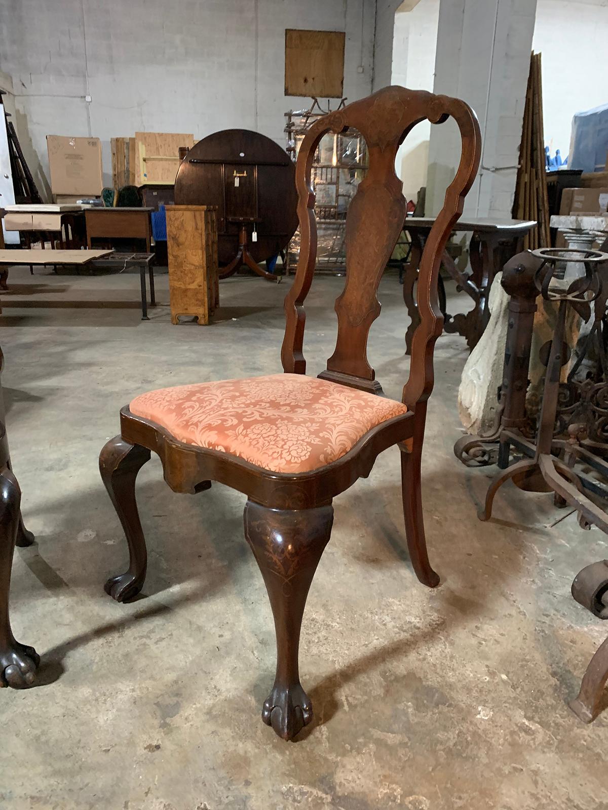 Wood Pair of Early 20th Century Dutch Side Chairs For Sale