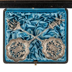 Pair of Early 20th Century Dutch Silver Souvenir Spoons