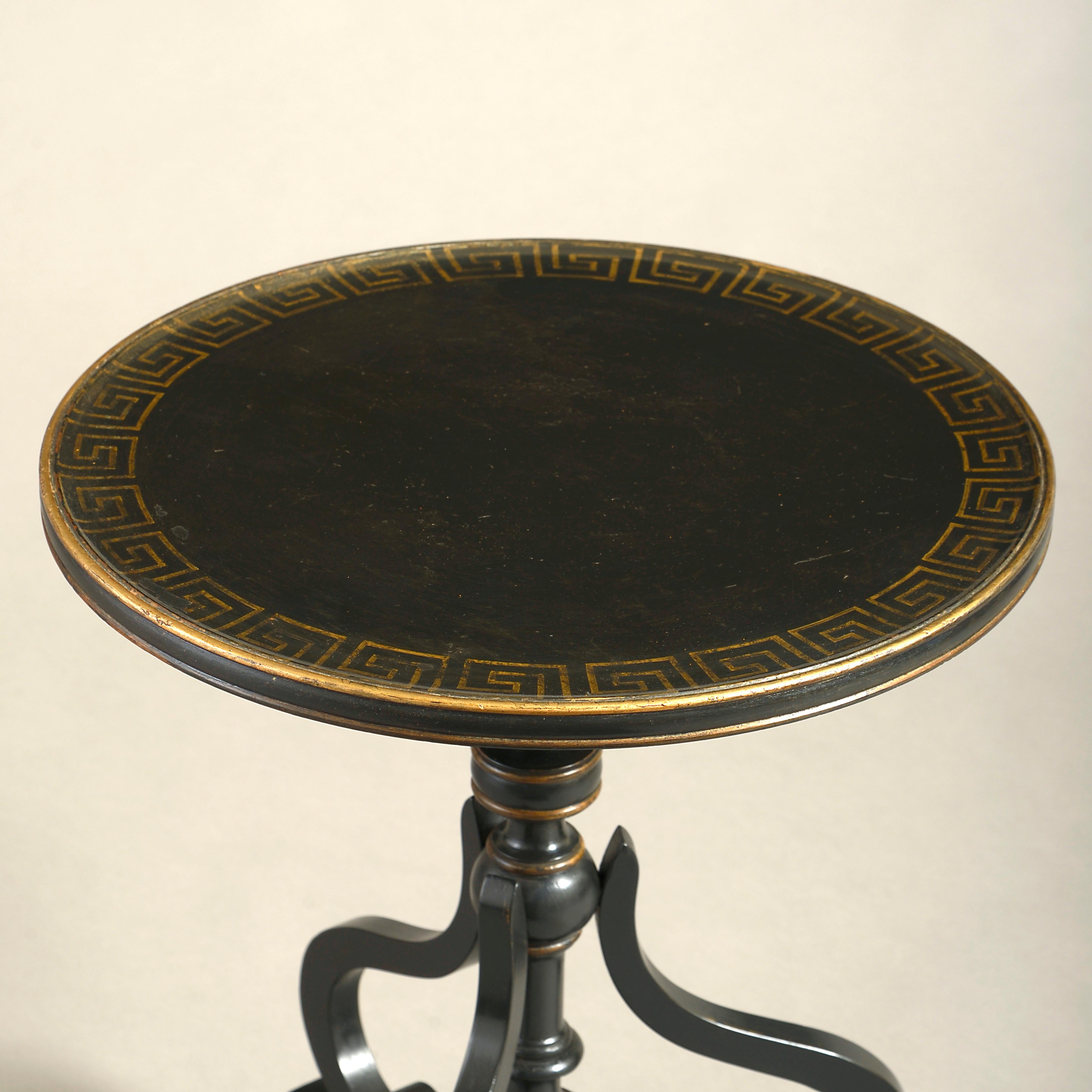 Regency Pair of Early 20th Century Ebonized End Tables