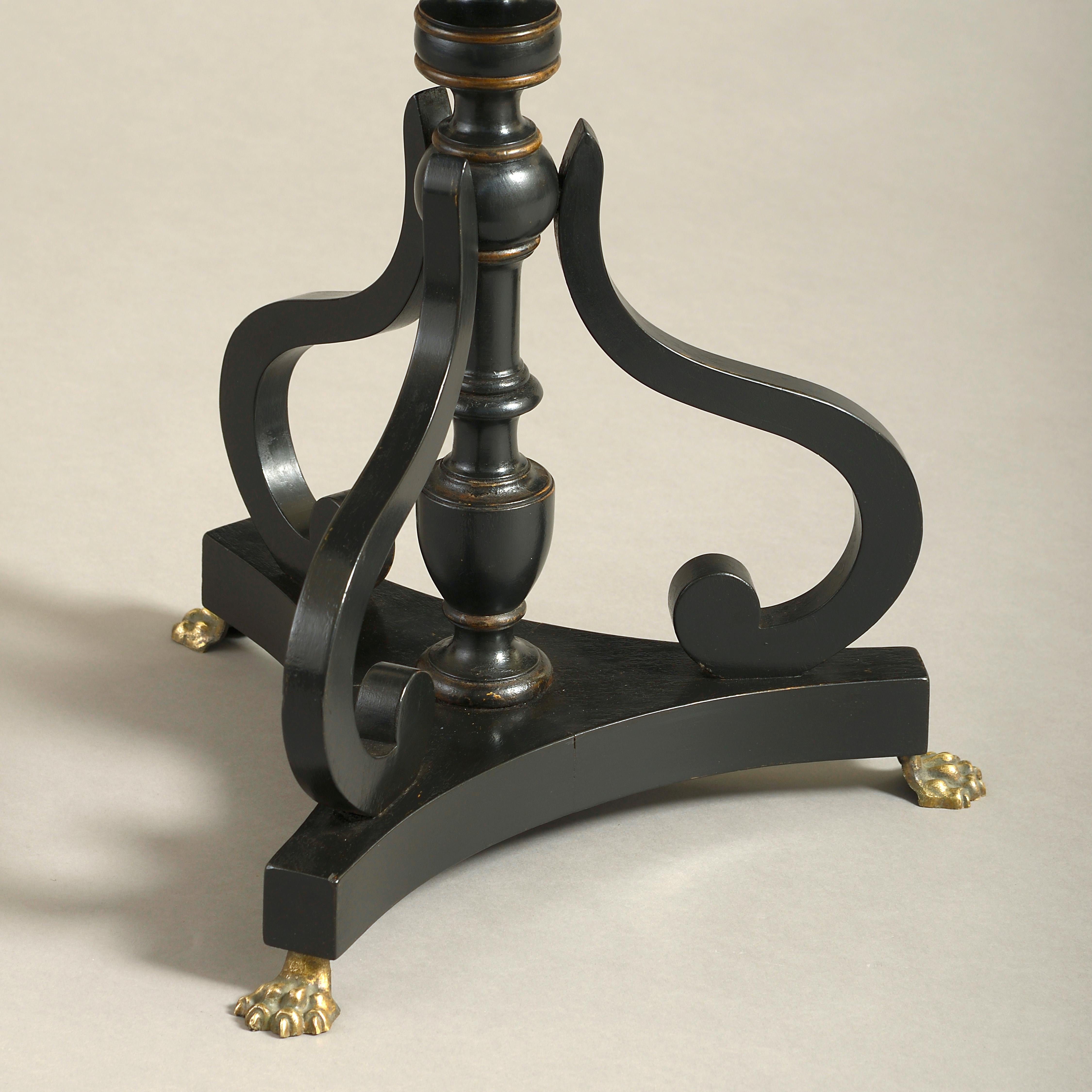 English Pair of Early 20th Century Ebonized End Tables