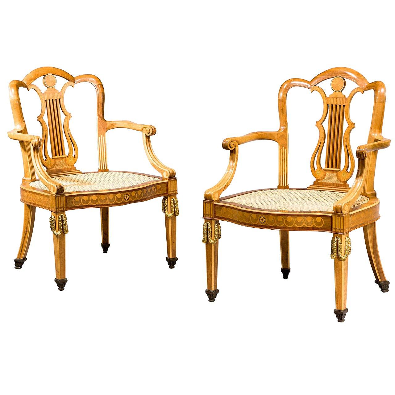 Pair of Early 20th Century Elbow Chairs