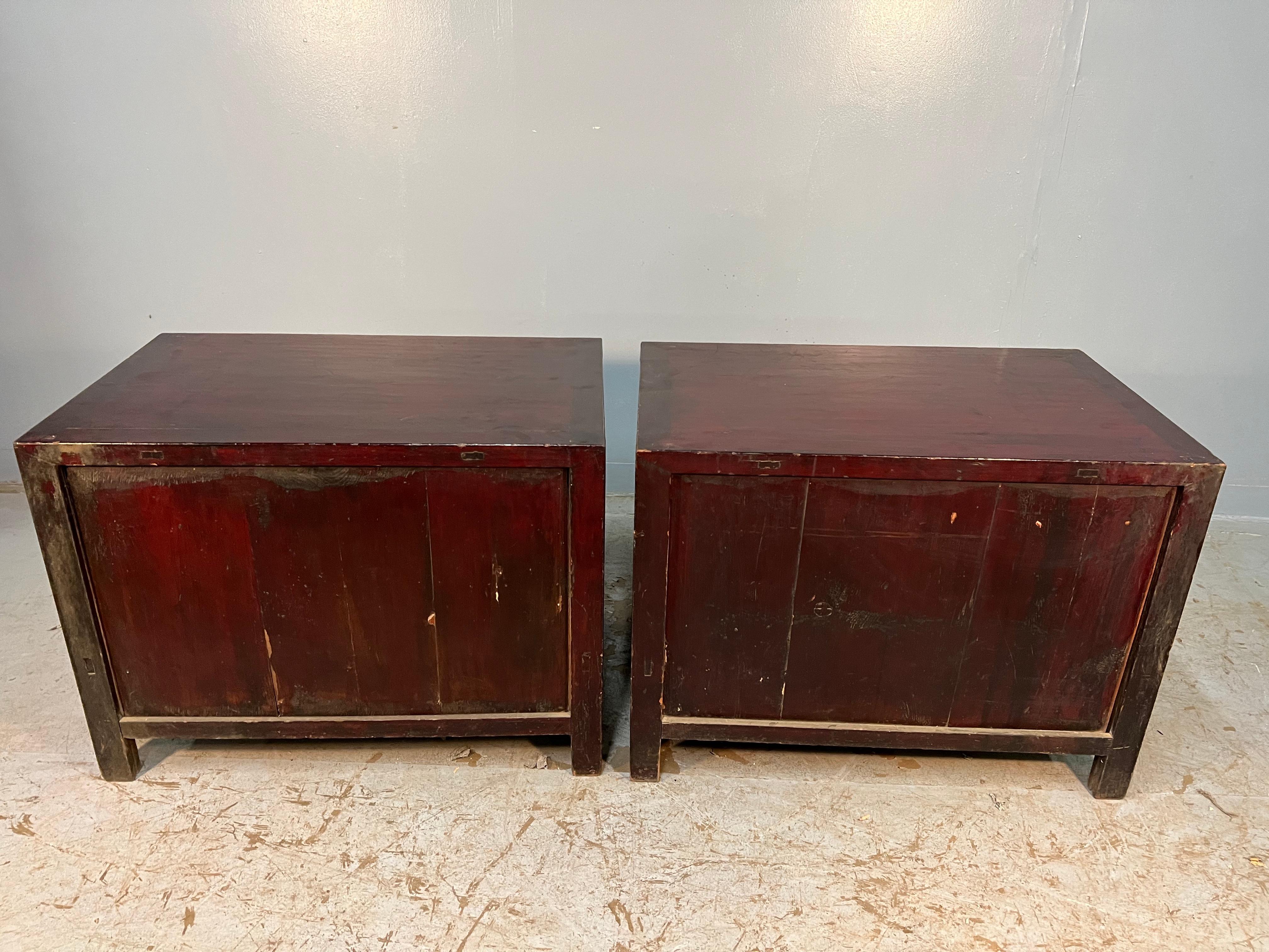 Pair of Early 20th Century Elmwood Cabinets For Sale 3