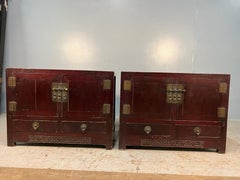 Pair of Early 20th Century Elmwood Cabinets