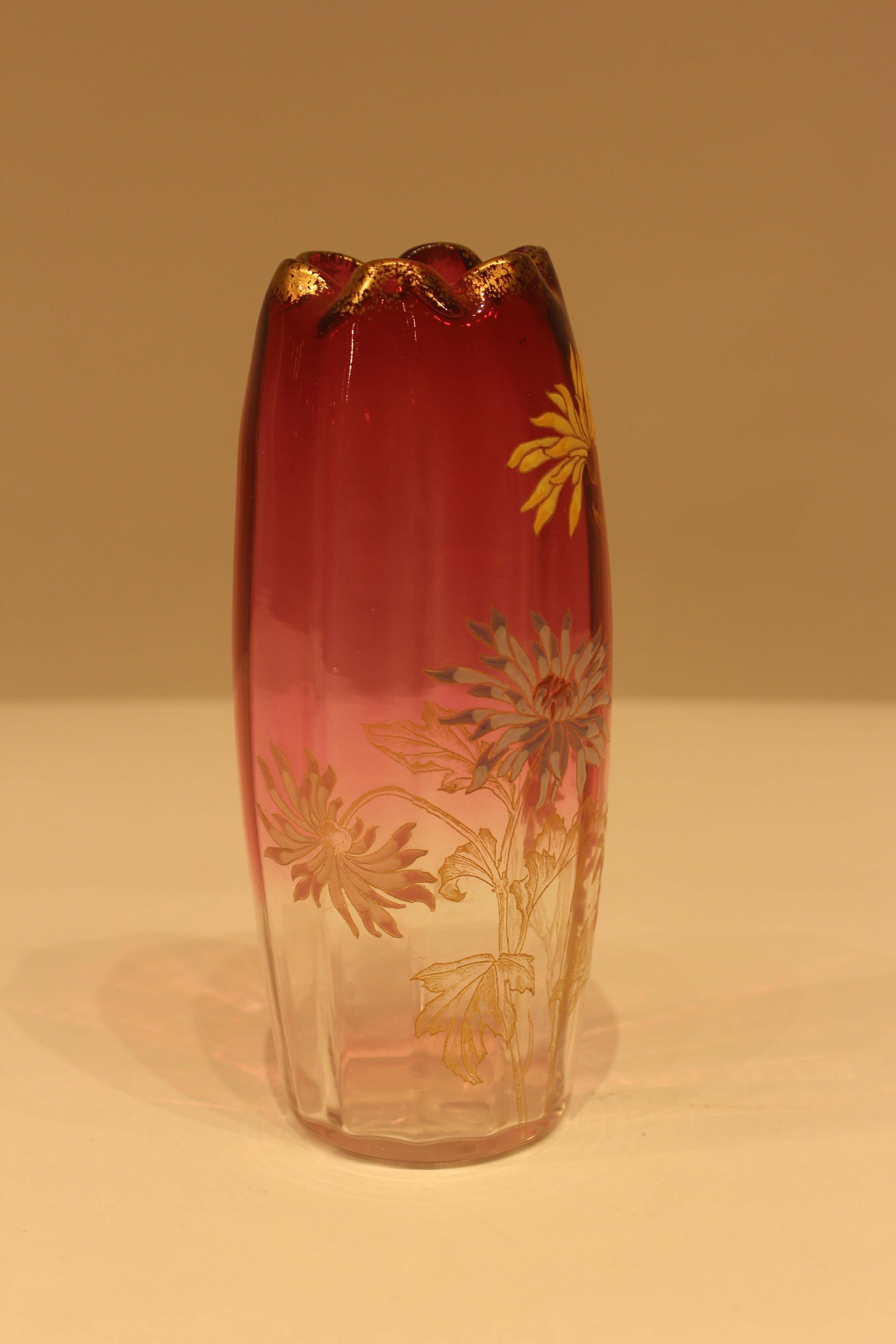 Pair of Early 20th Century Enameled Vases, Mount Joy In Good Condition For Sale In New york, NY