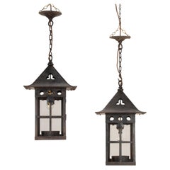 Pair of Early 20th Century English Arts & Crafts Lanterns