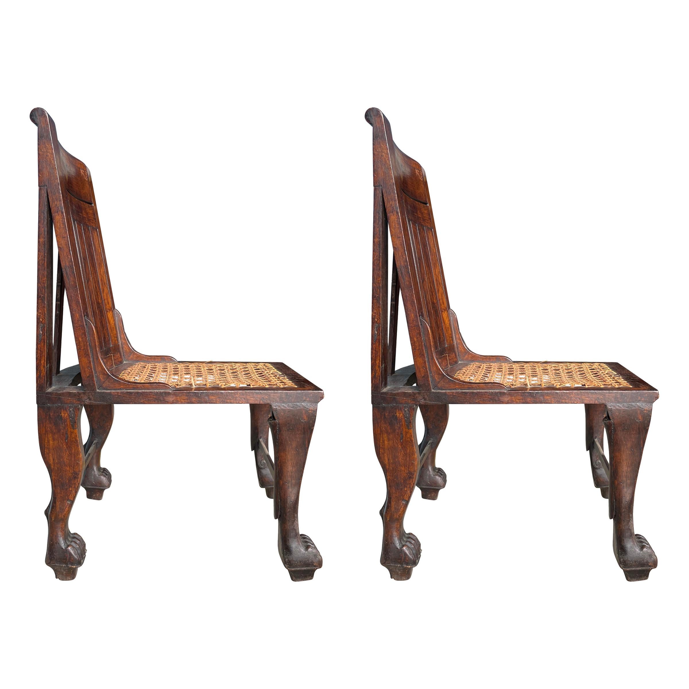 Pair of Early 20th Century English Egyptian Revival Chairs In Good Condition In Chicago, IL