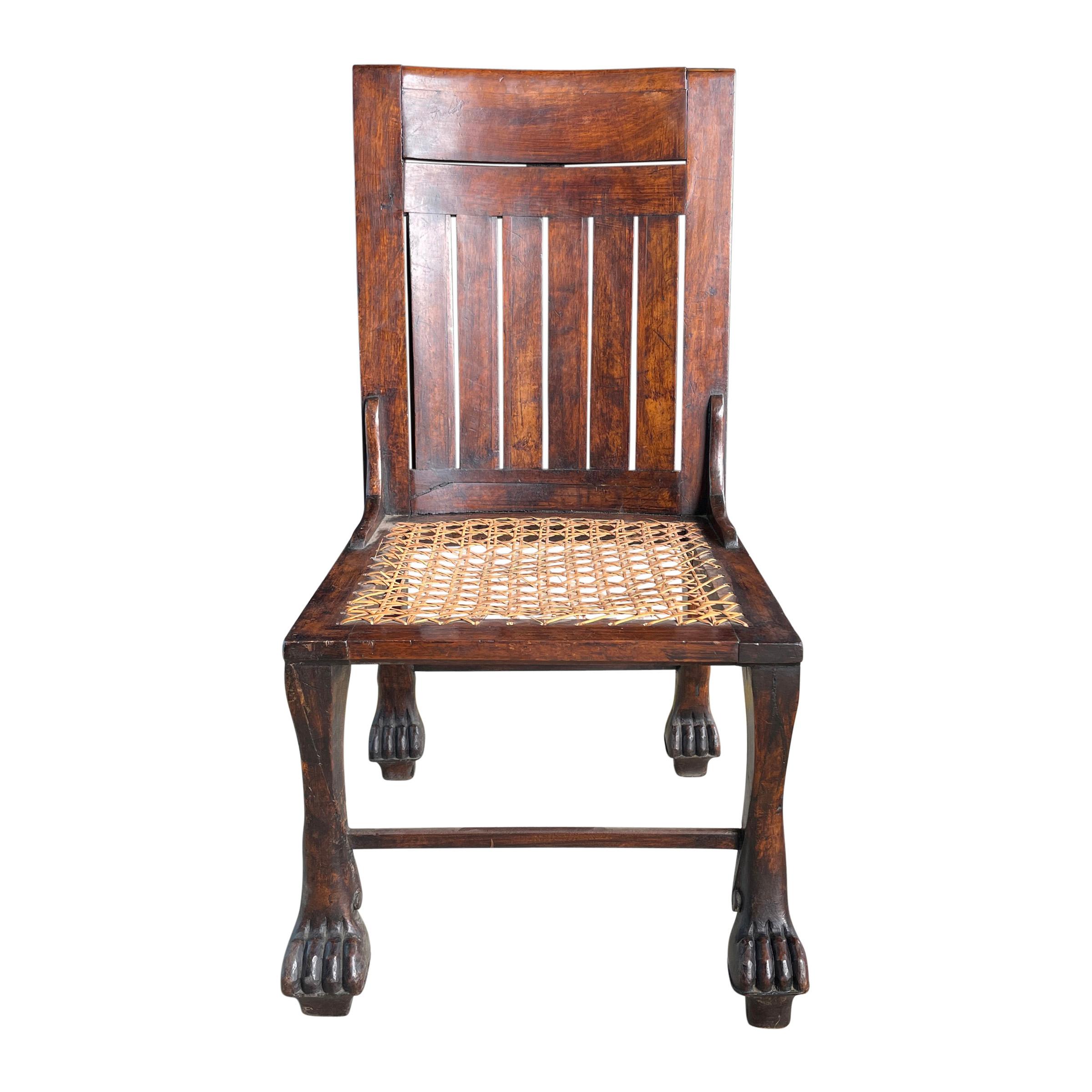 Walnut Pair of Early 20th Century English Egyptian Revival Chairs