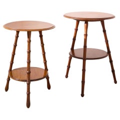 Pair of early 20th century Faux bamboo side tables