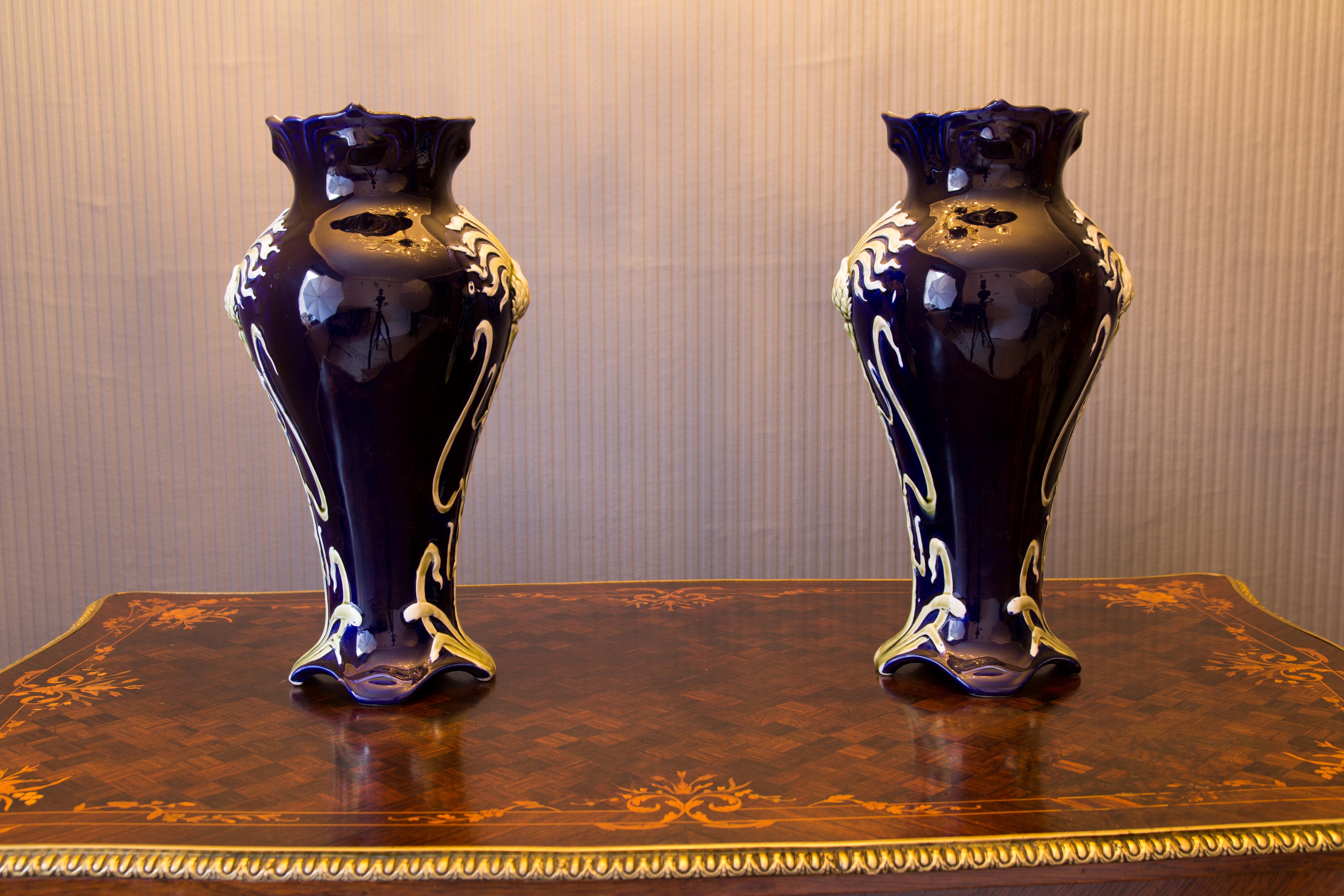 Pair of Early 20th Century French Art Nouveau Vases by J. Bernard De Bruyne 8