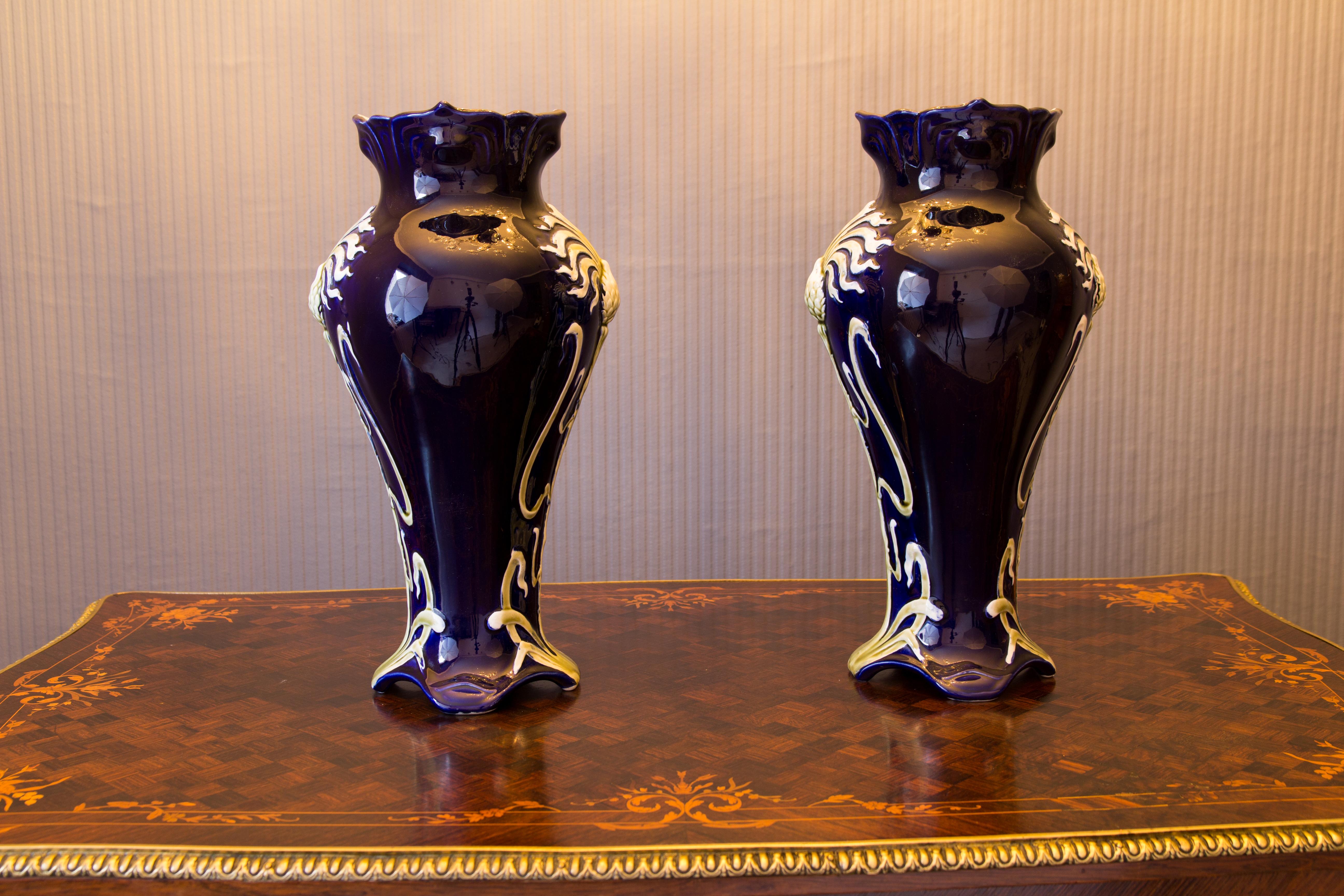 Pair of Early 20th Century French Art Nouveau Vases by J. Bernard De Bruyne 10