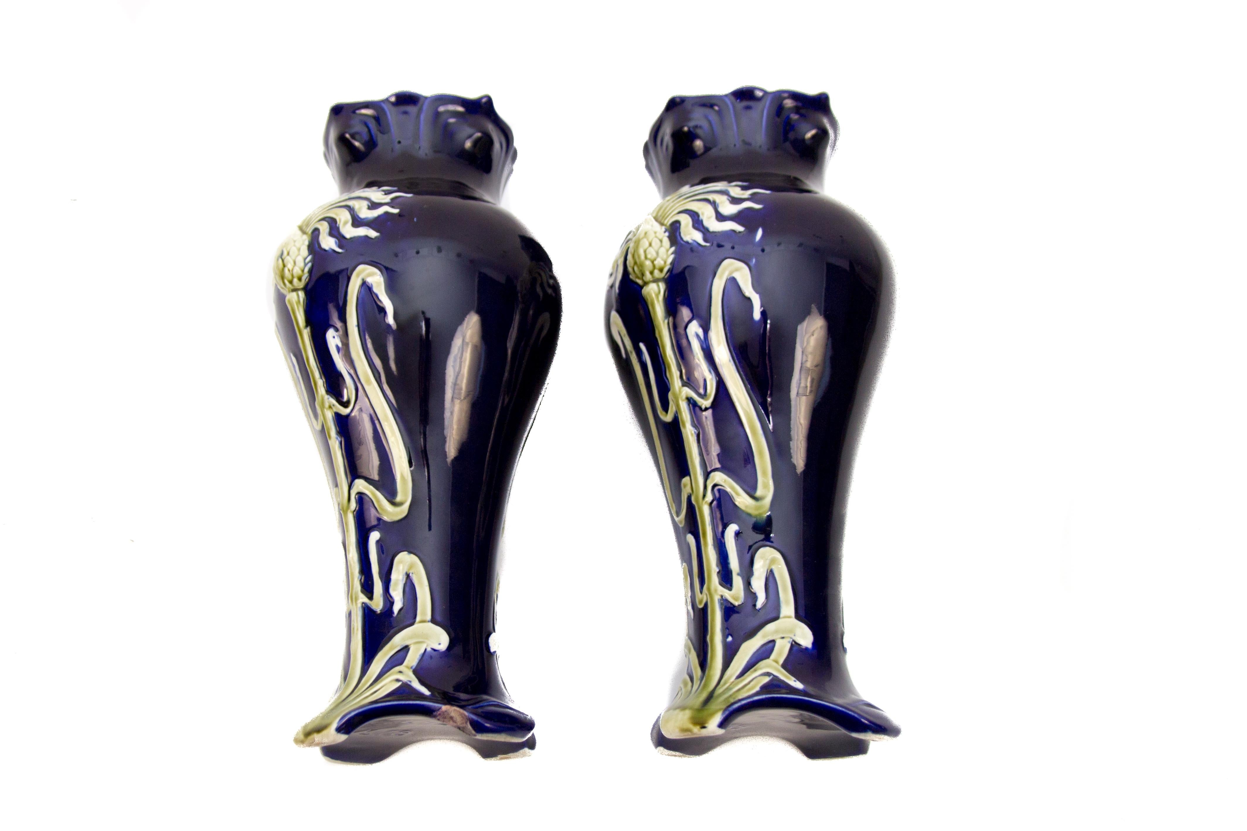Pair of Early 20th Century French Art Nouveau Vases by J. Bernard De Bruyne 12