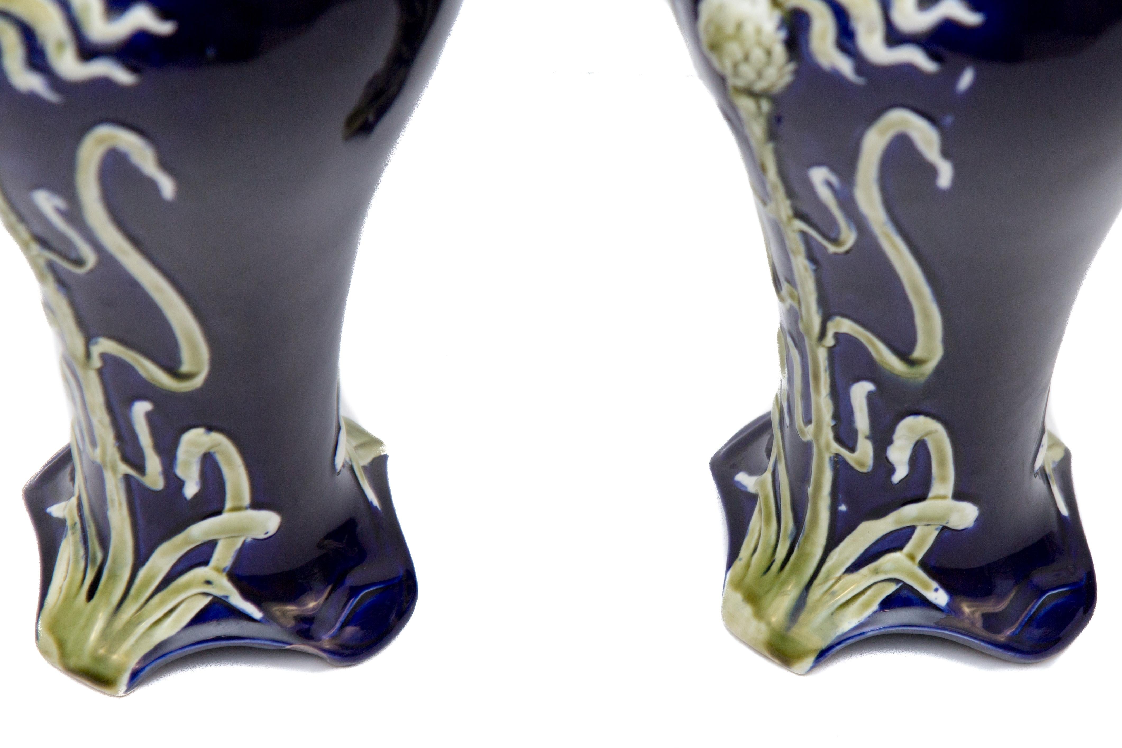 Pair of Early 20th Century French Art Nouveau Vases by J. Bernard De Bruyne 14