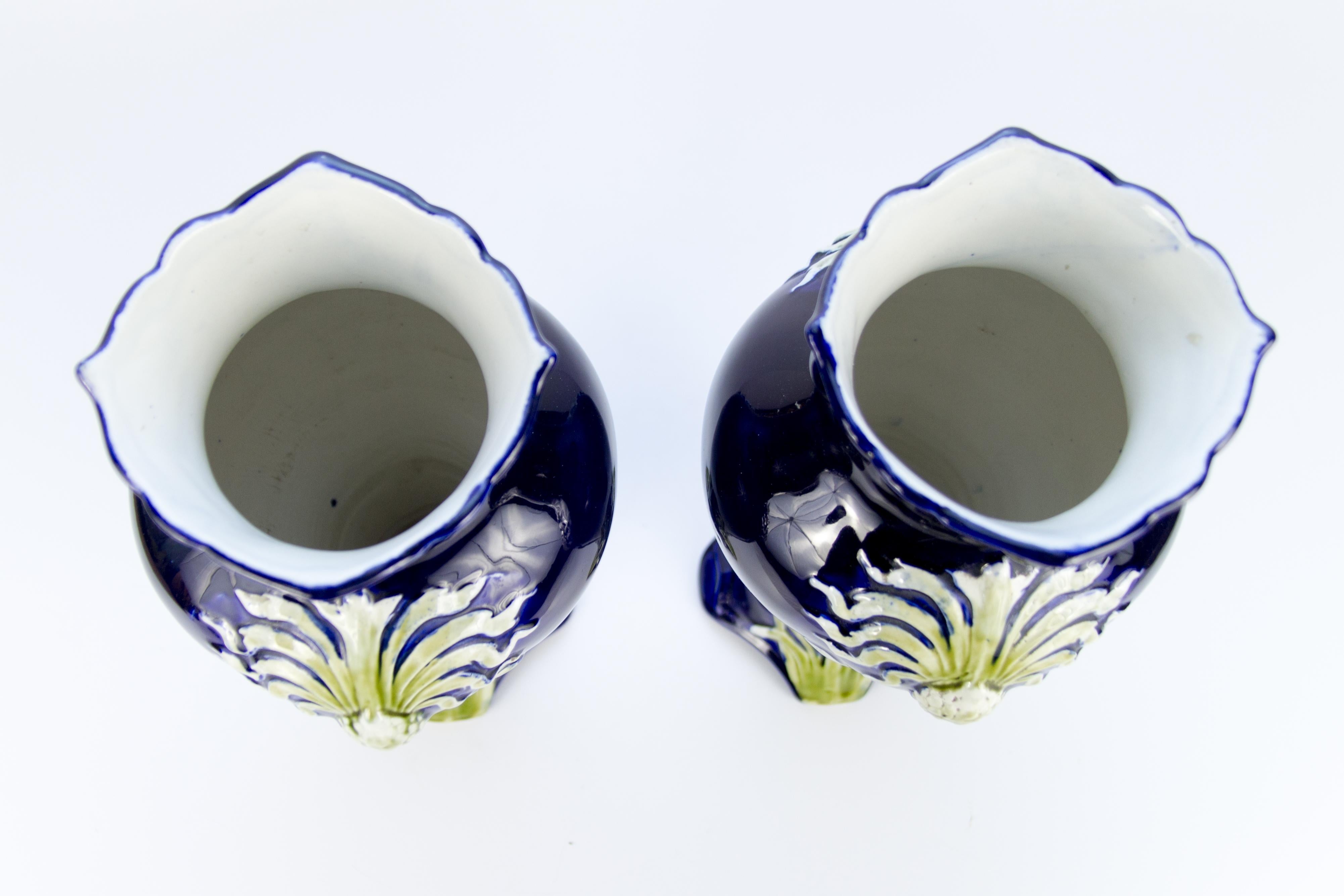 Pair of Early 20th Century French Art Nouveau Vases by J. Bernard De Bruyne 2
