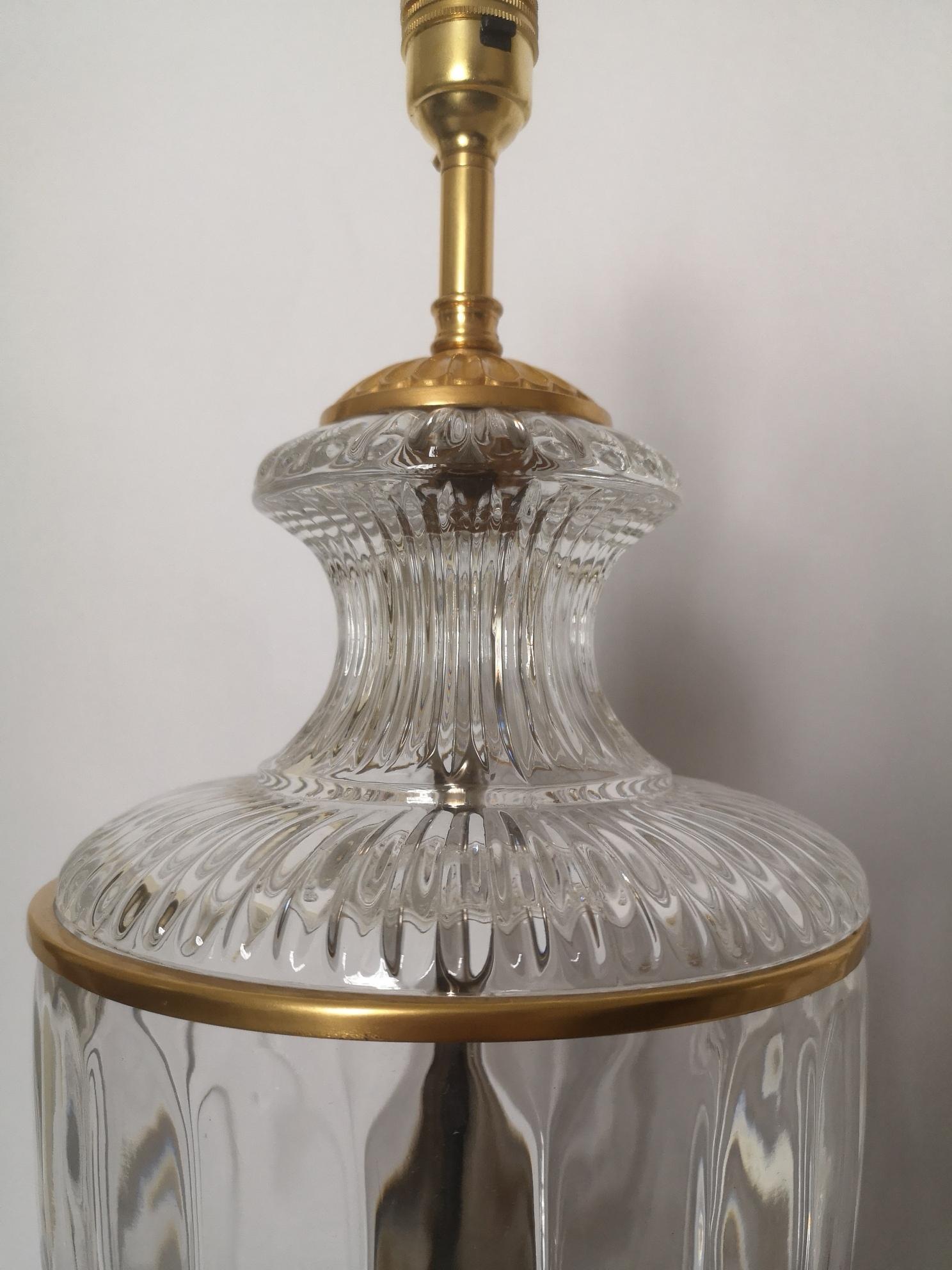 Pair of Early 20th Century French Baccarat Style Crystal Lamps In Good Condition In London, GB