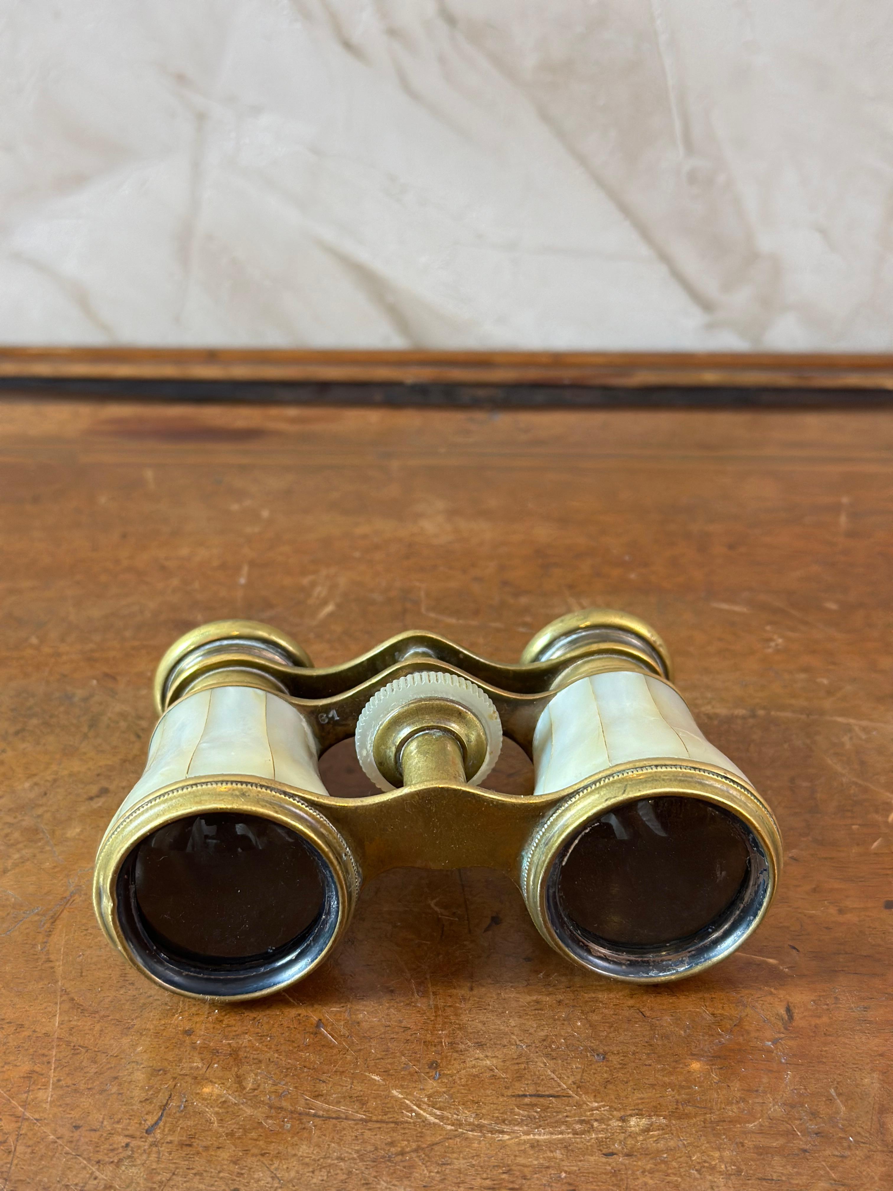 Pair of Early 20th century French brass Opera Glass, 1900s For Sale 1
