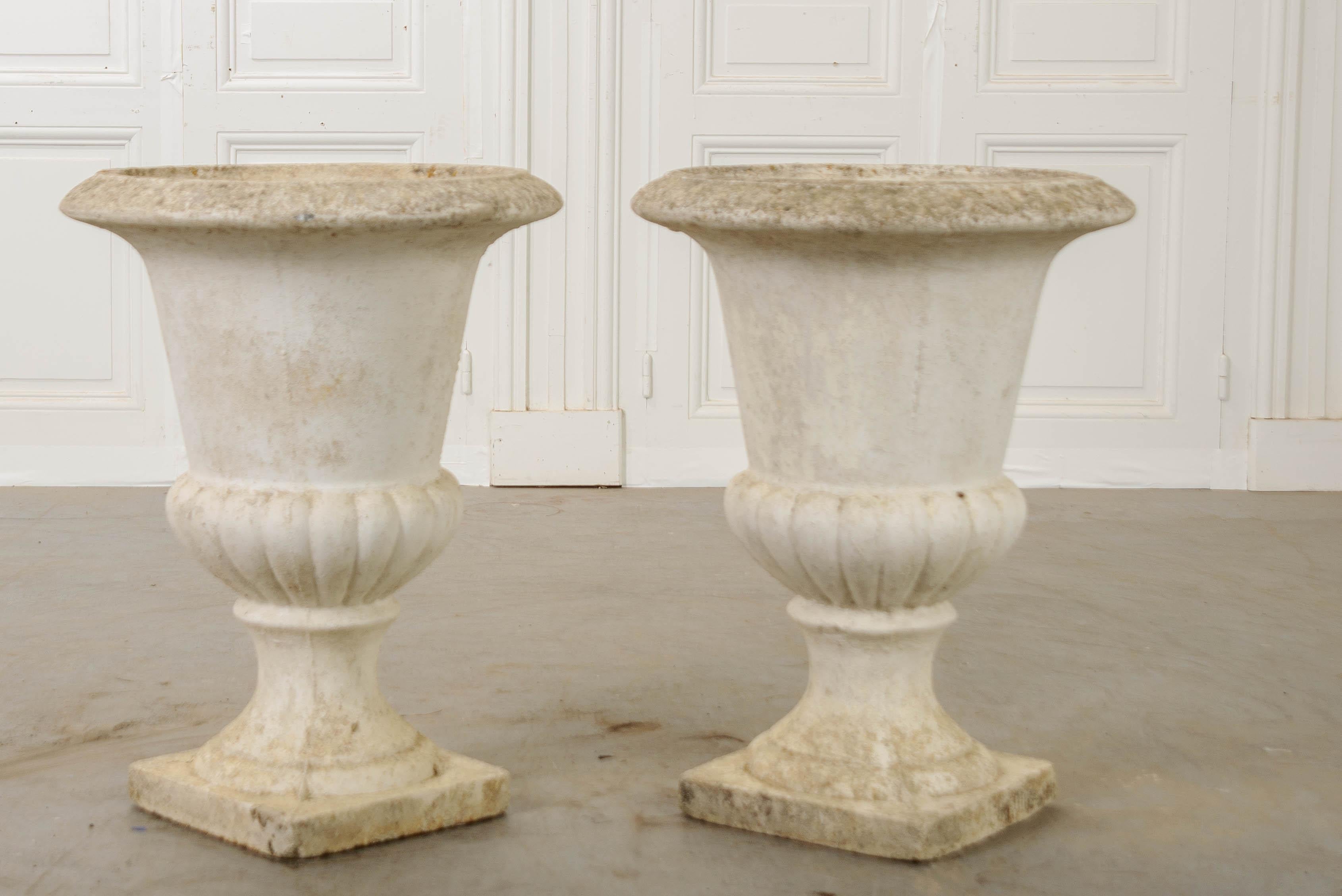 Pair of Early 20th Century French Cast Stone Planters In Good Condition In Baton Rouge, LA