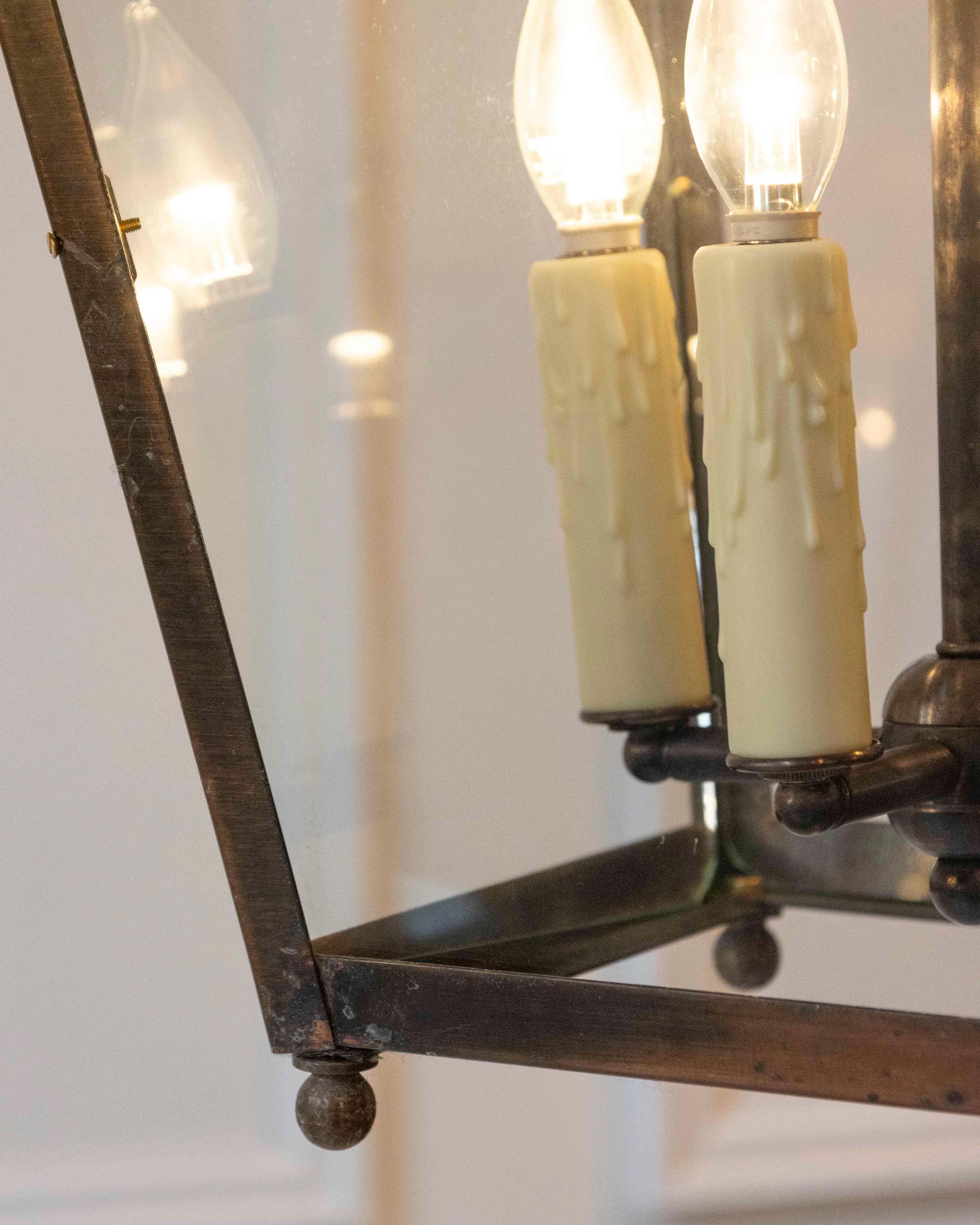 Pareja de faroles colgantes franceses de cobre de principios del siglo XX en venta 1