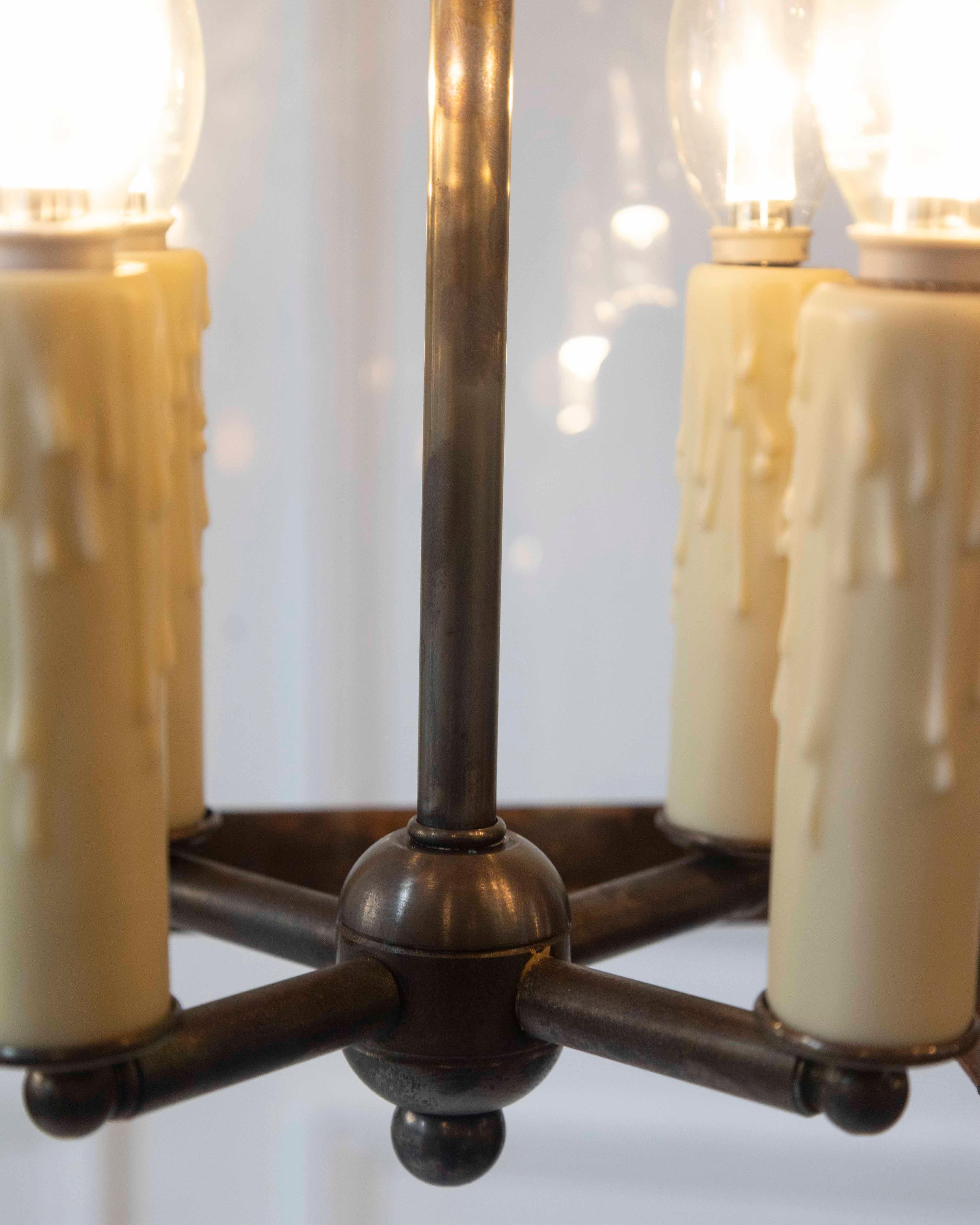 Coppia di lanterne a sospensione in rame francesi dei primi del Novecento in vendita 2