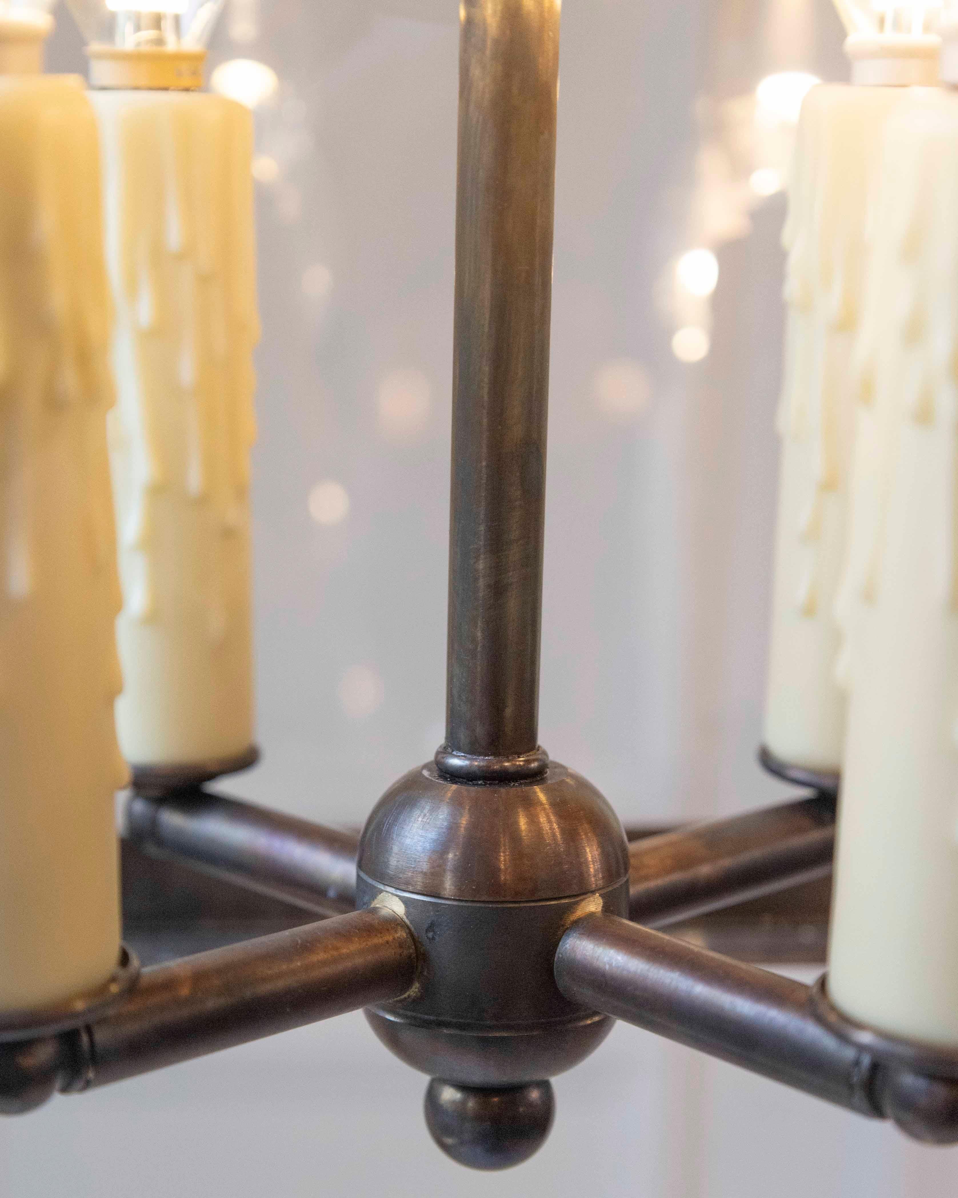 Coppia di lanterne a sospensione in rame francesi dei primi del Novecento in vendita 3