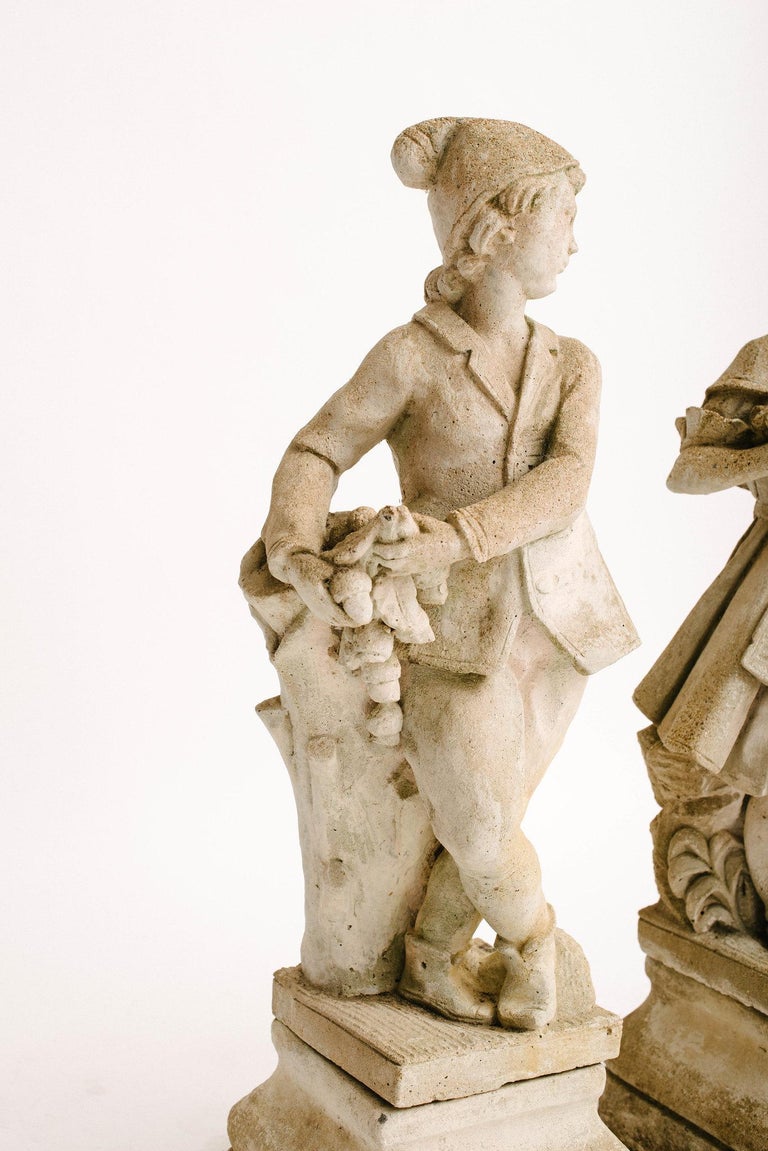 Pair of Early 20th Century French Garden Statues For Sale at 1stDibs