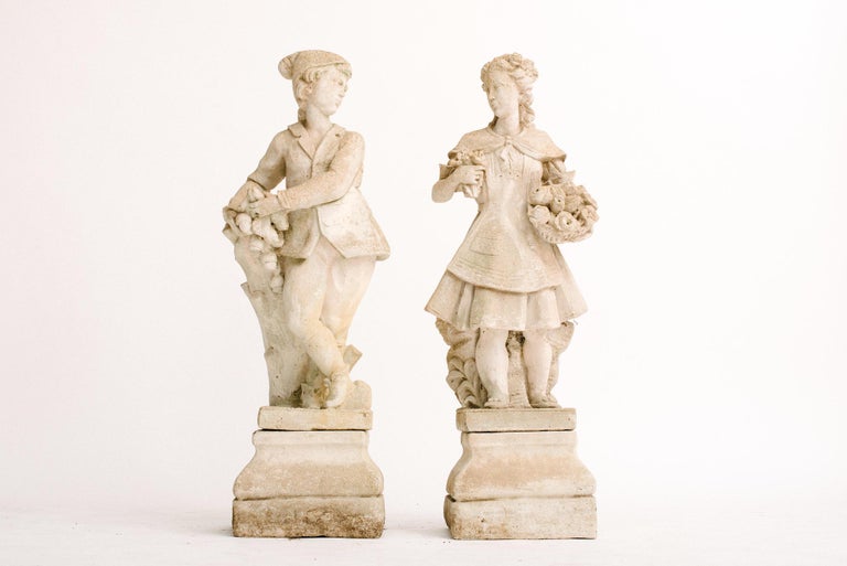 Pair of Early 20th Century French Garden Statues For Sale at 1stDibs