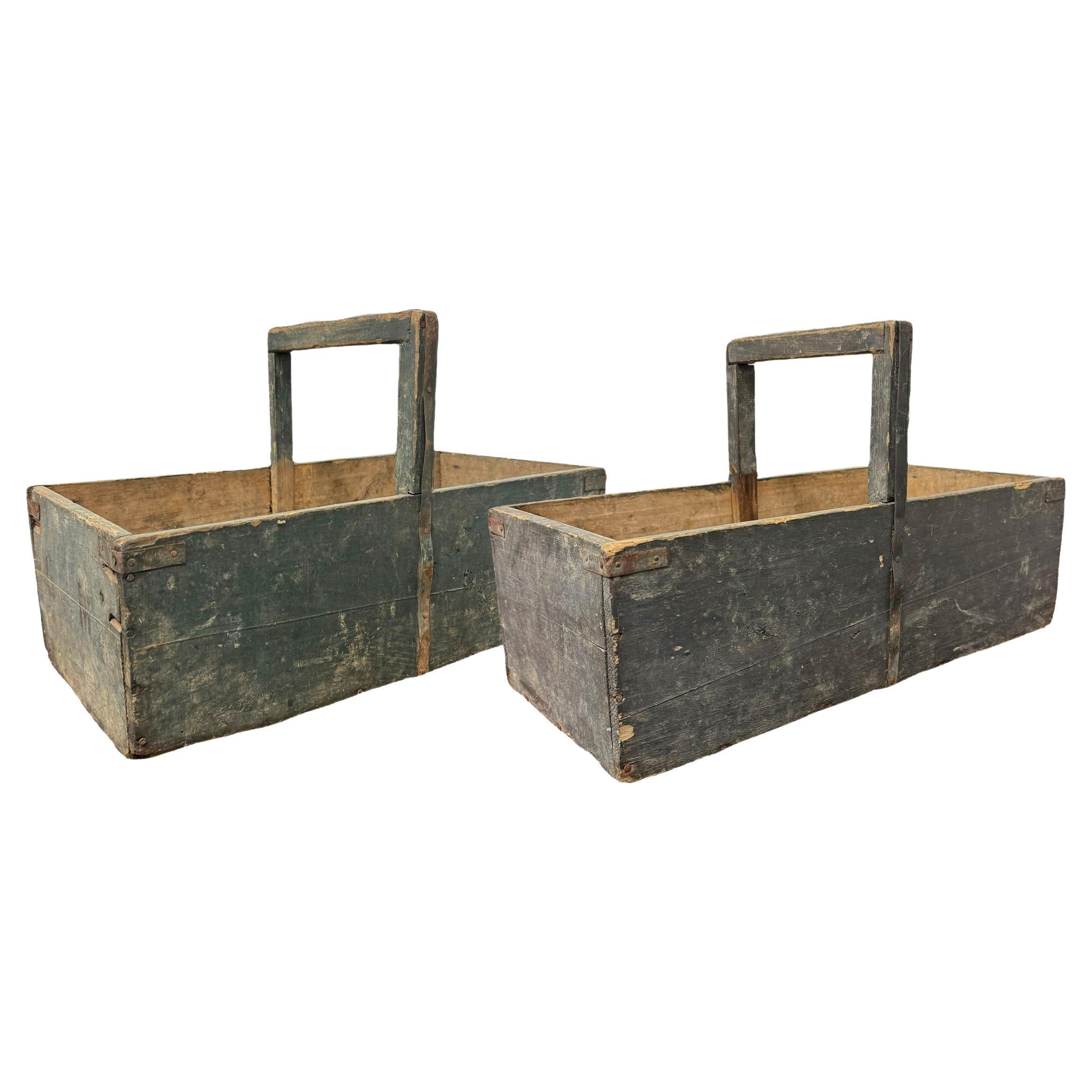 Pair of Early 20th Century French Garden Trugs