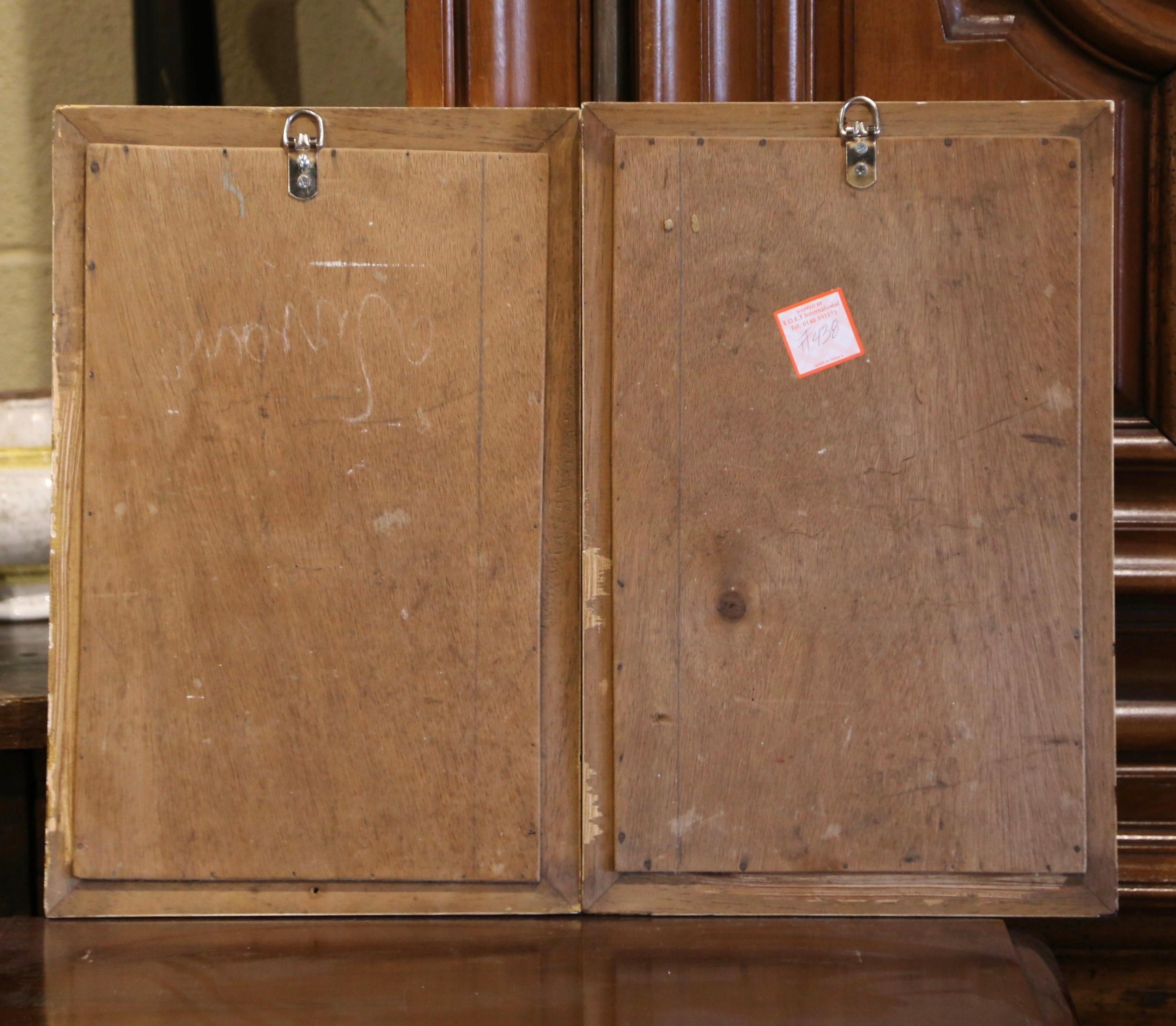Pair of Early 20th Century French Giltwood Mirrors with Original Mercury Glass For Sale 2