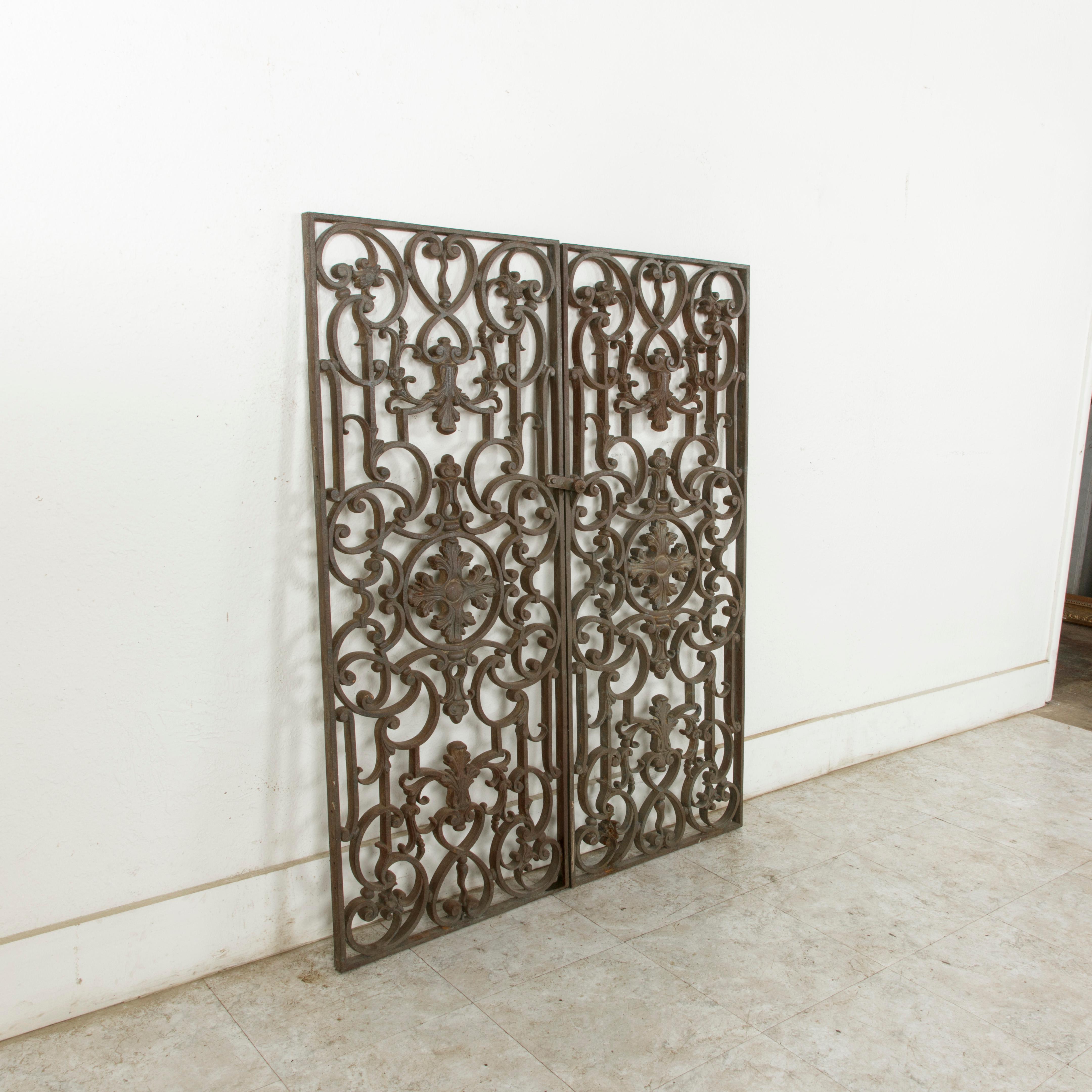 Pair of Early 20th Century French Iron Gates with Symmetrical Design 1