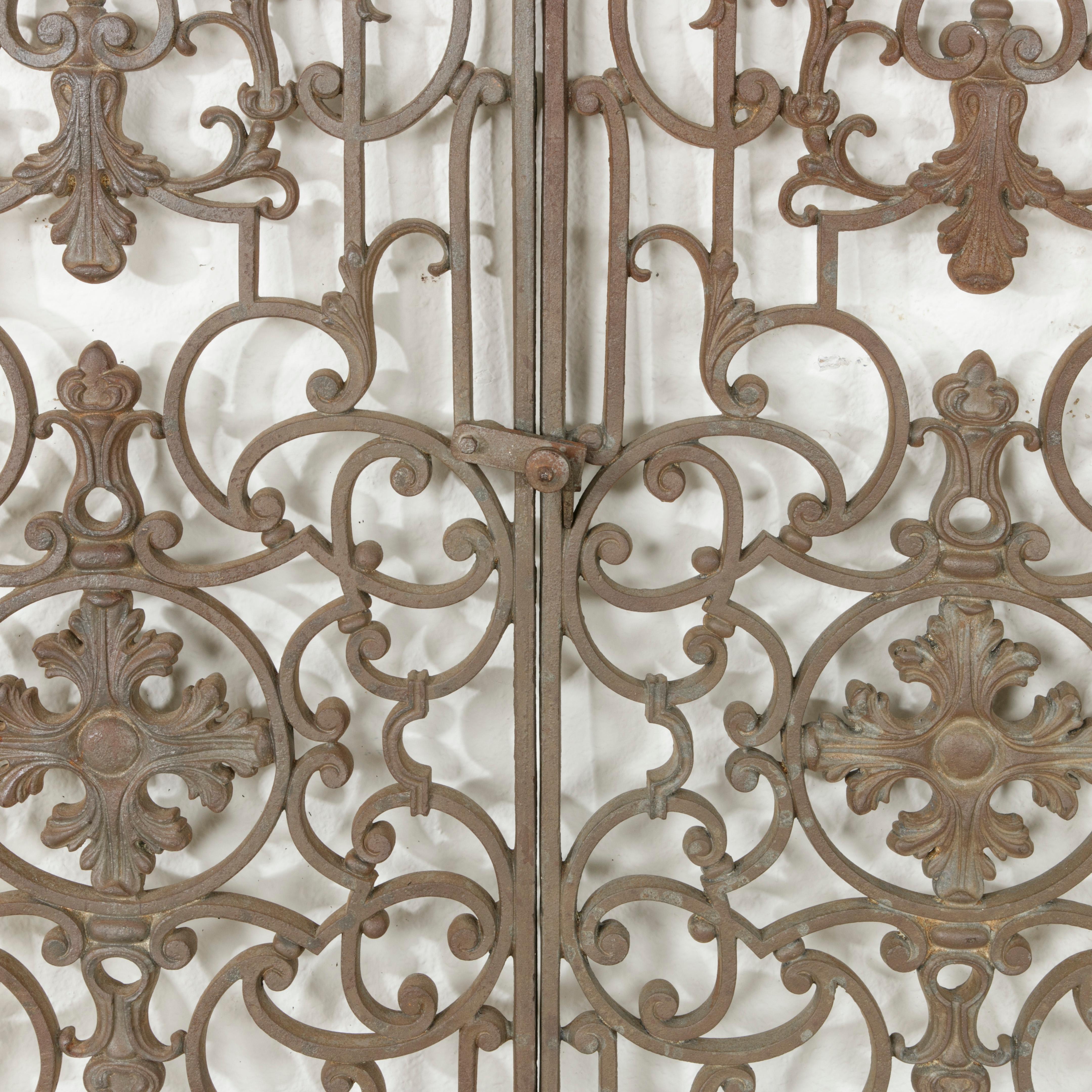 Pair of Early 20th Century French Iron Gates with Symmetrical Design 2