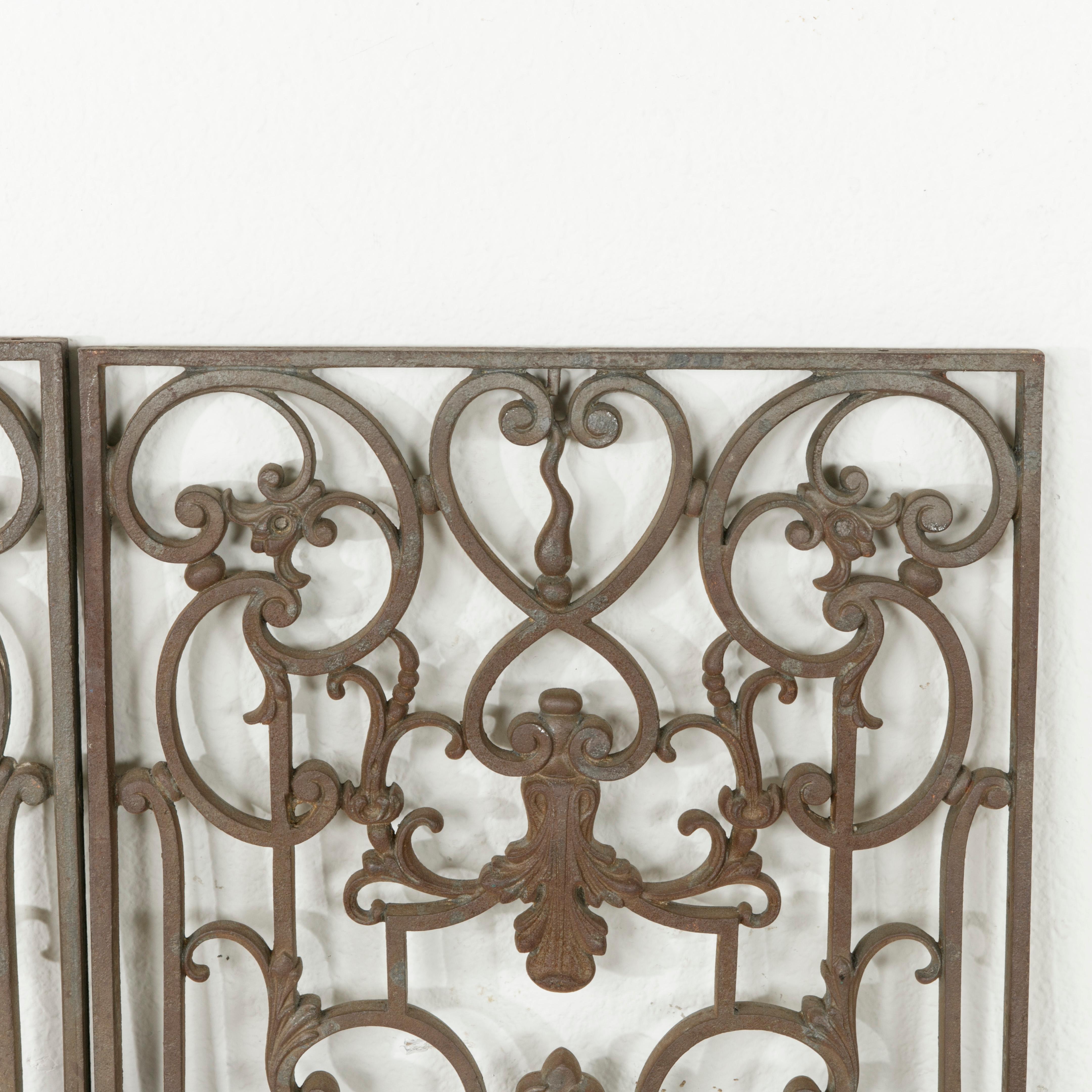 Pair of Early 20th Century French Iron Gates with Symmetrical Design 5